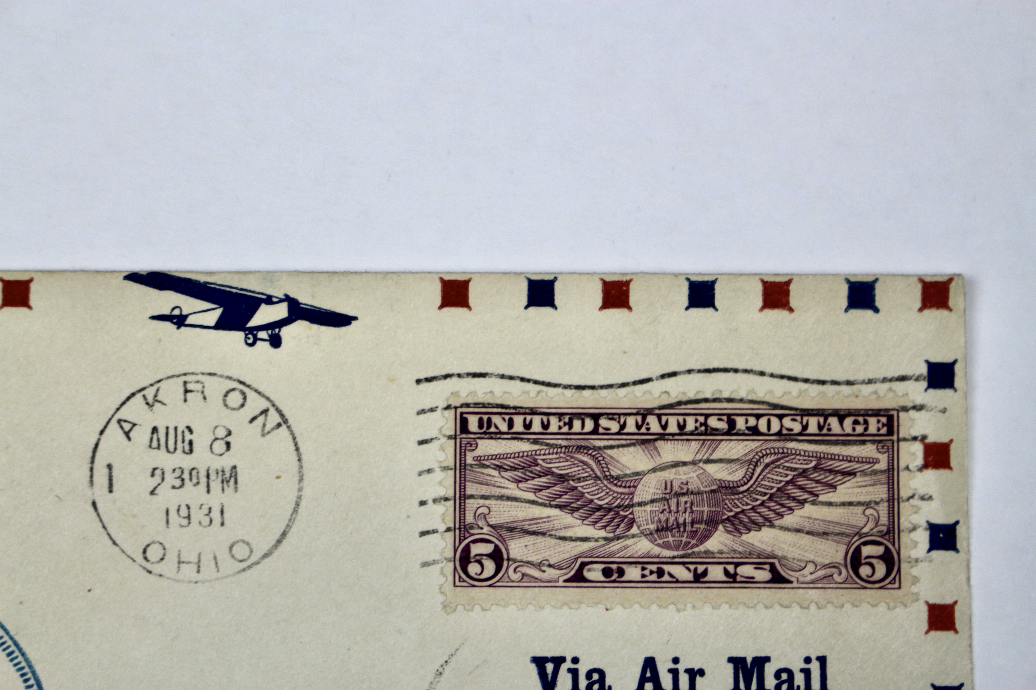 1931 Graf Zeppelin Postal Cover, USS Akron Christening
