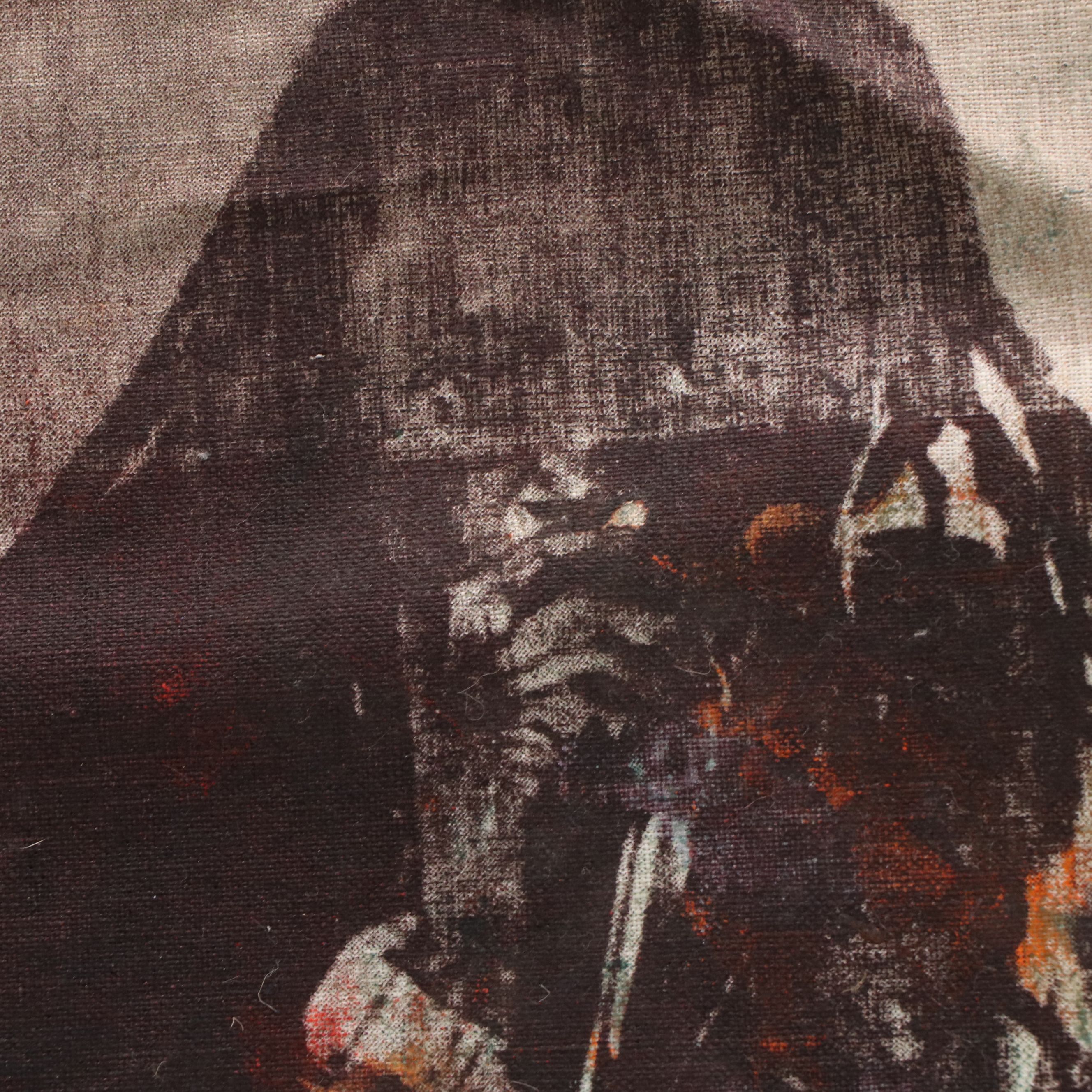 Eric Ajama Embellished Screenprinted Portraits on Canvas