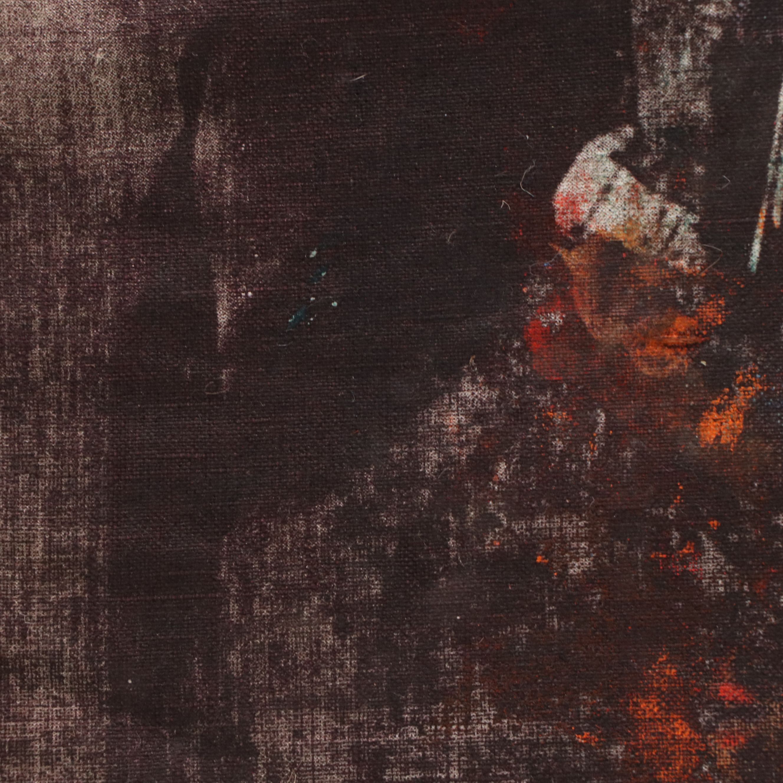 Eric Ajama Embellished Screenprinted Portraits on Canvas