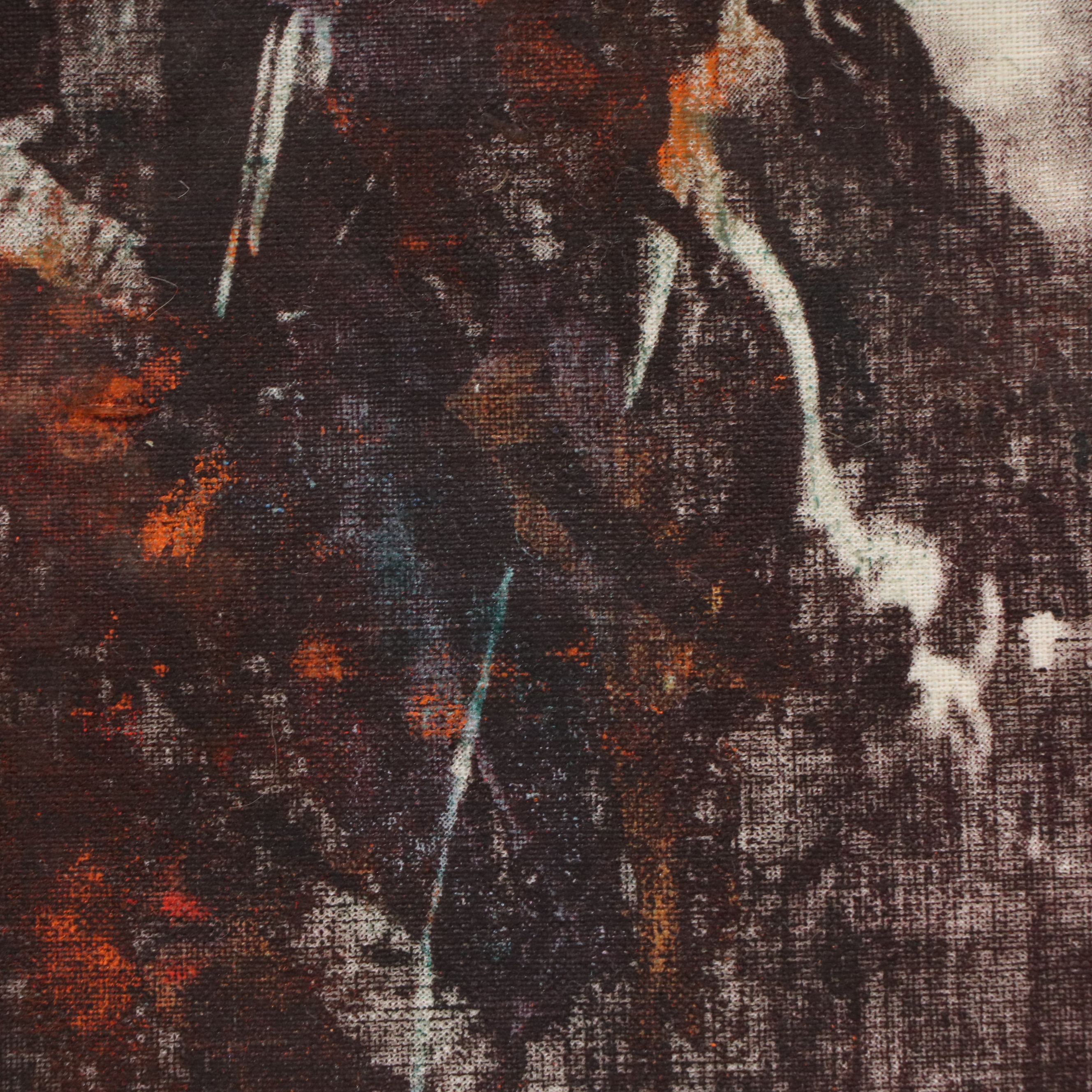 Eric Ajama Embellished Screenprinted Portraits on Canvas