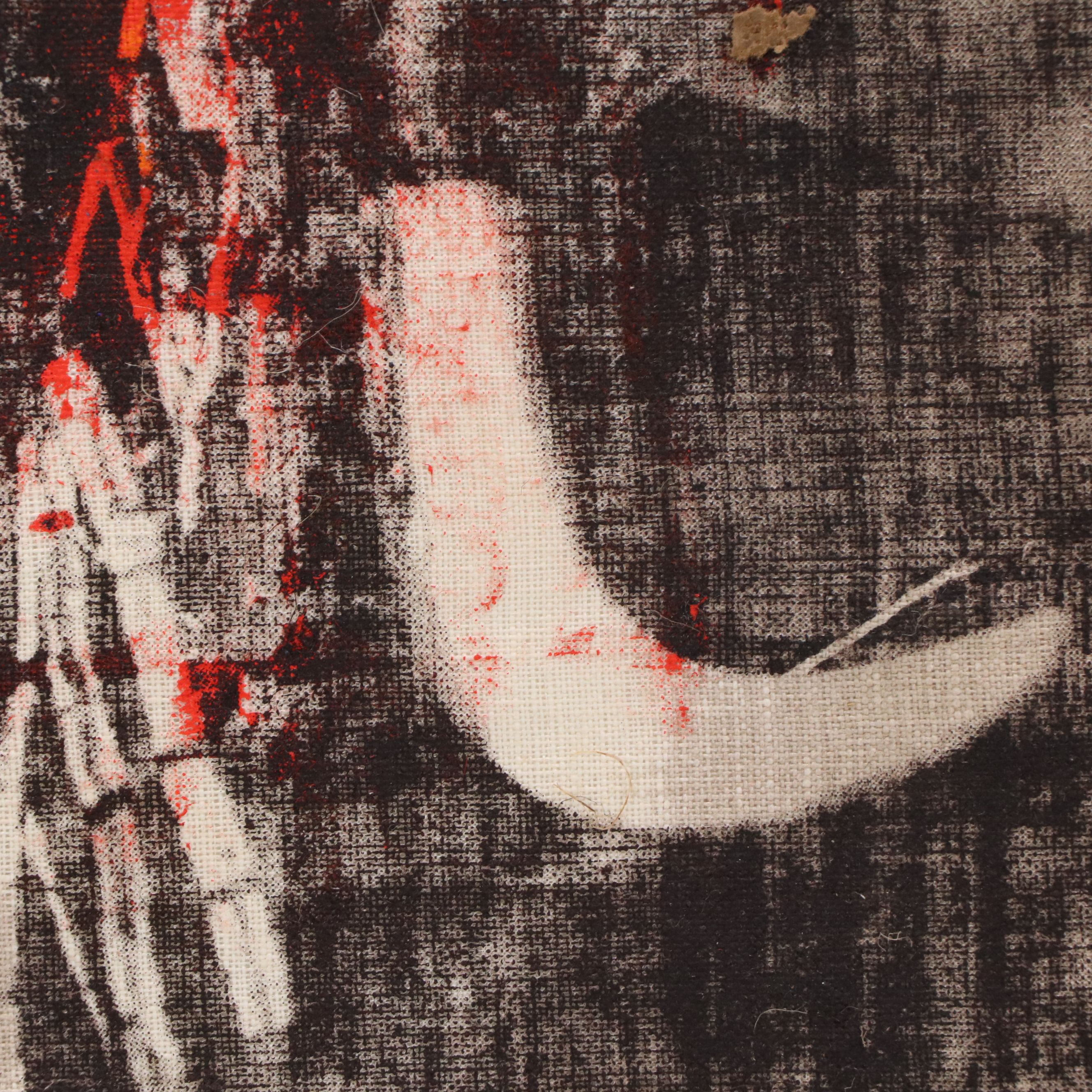 Eric Ajama Embellished Screenprinted Portraits on Canvas