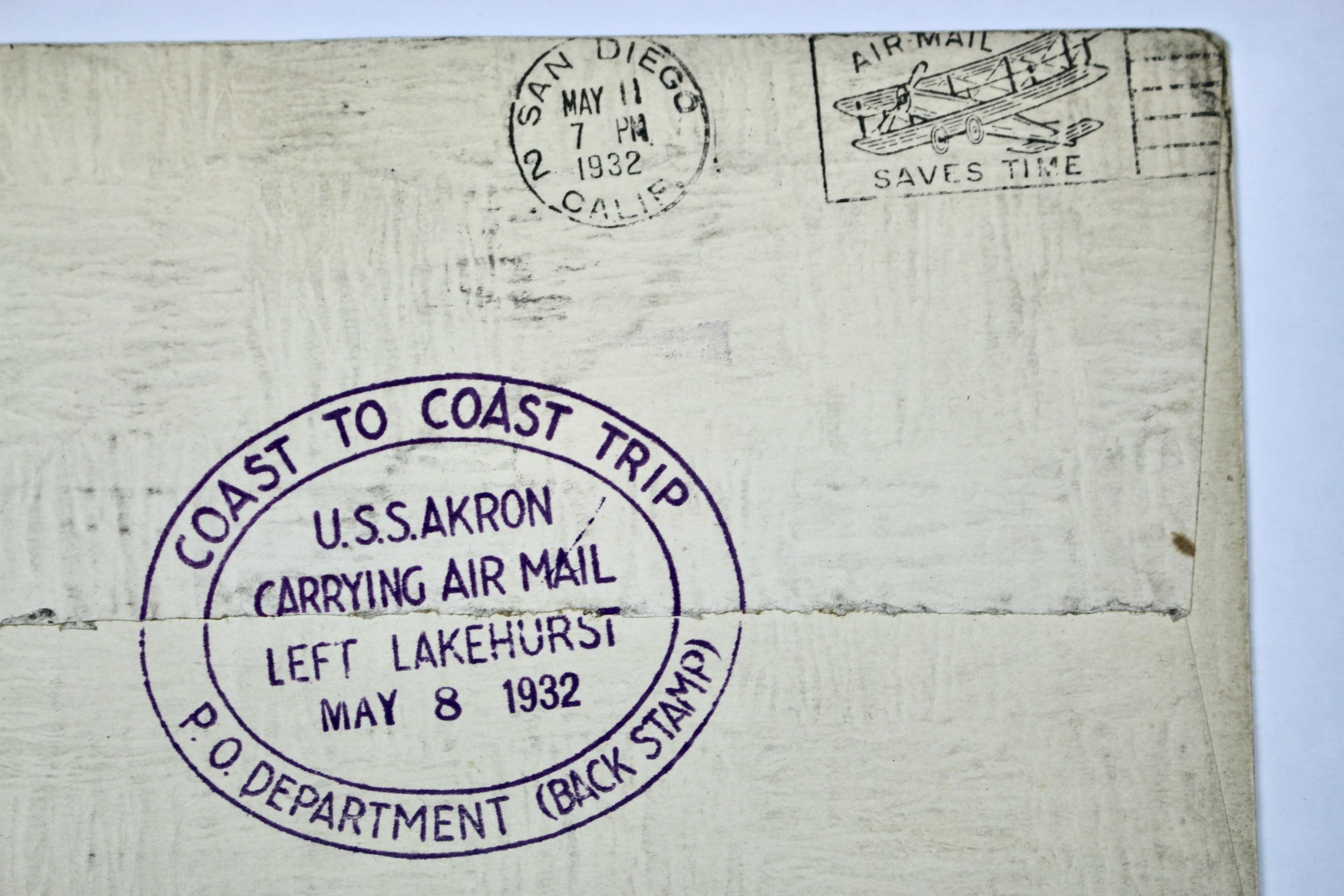 1932 USS Akron Graf Zeppelin Postal Cover