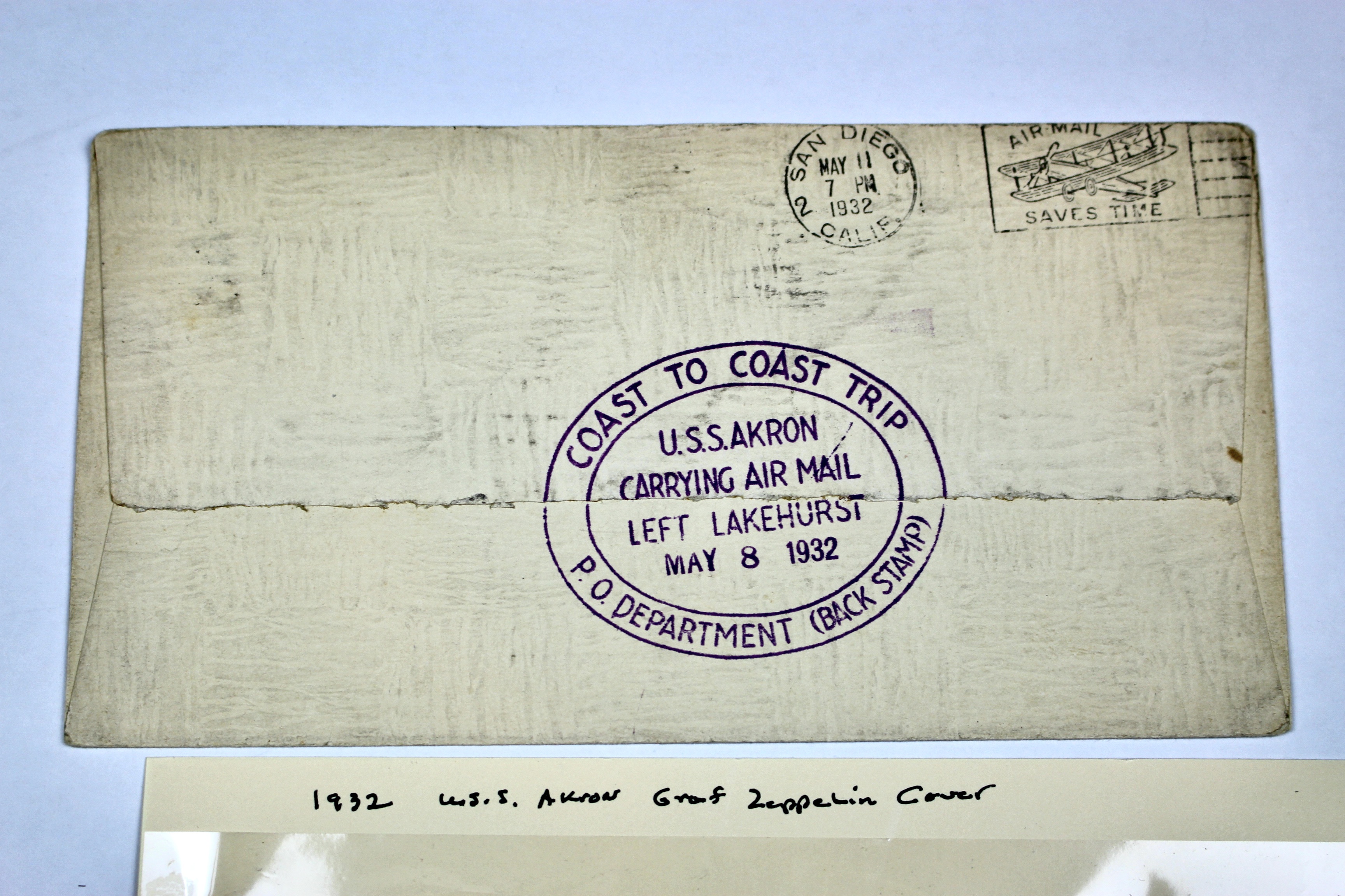 1932 USS Akron Graf Zeppelin Postal Cover