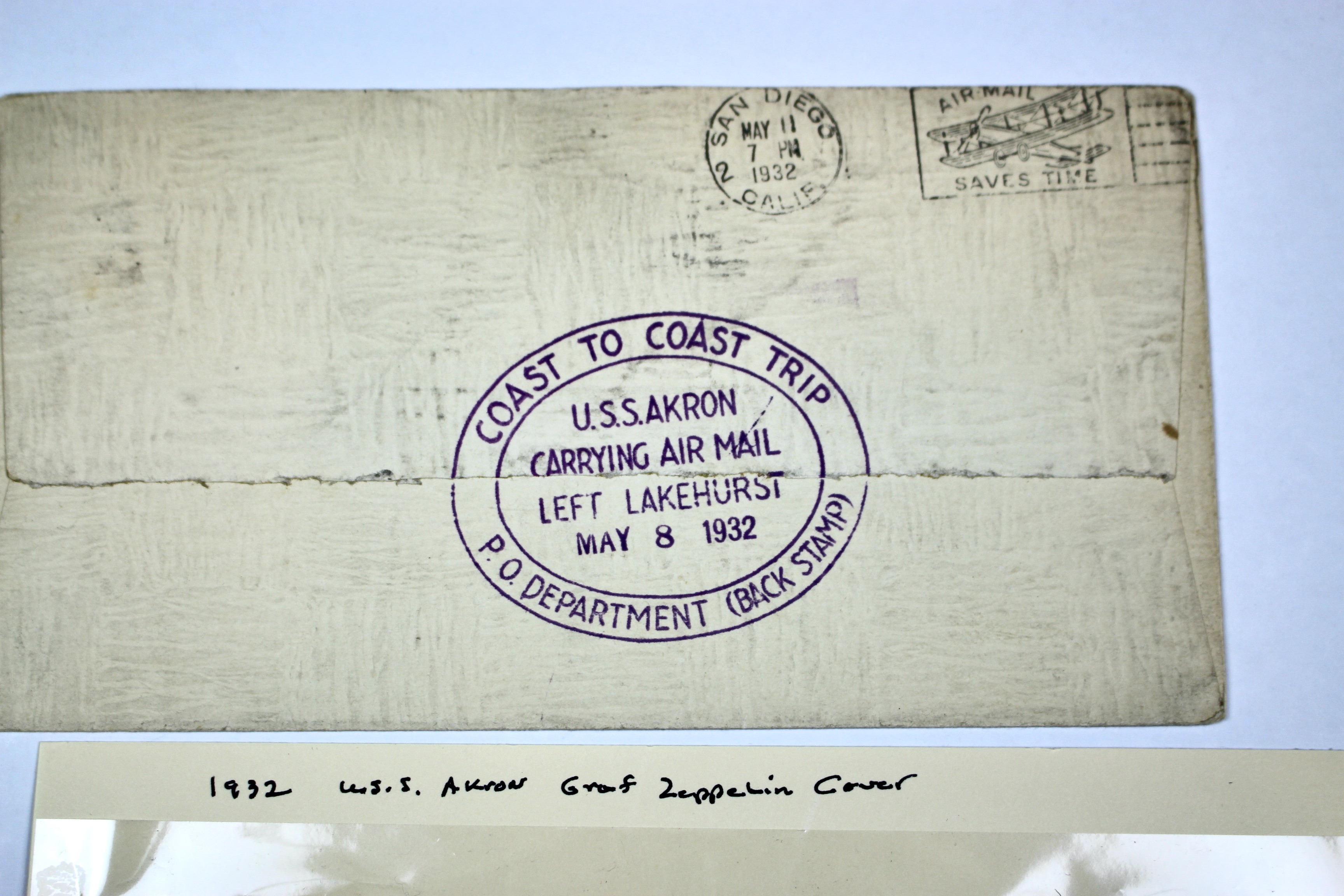 1932 USS Akron Graf Zeppelin Postal Cover