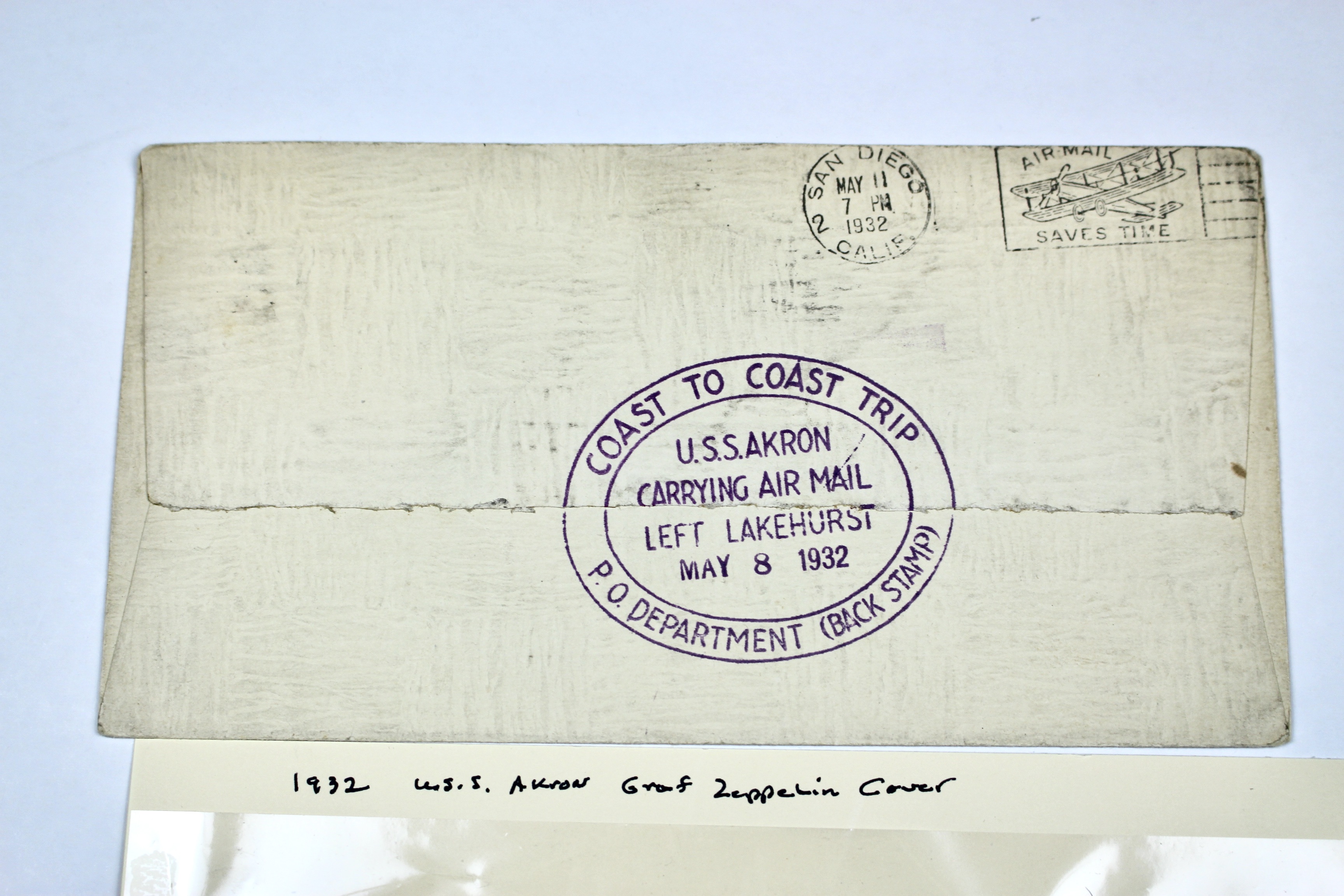 1932 USS Akron Graf Zeppelin Postal Cover