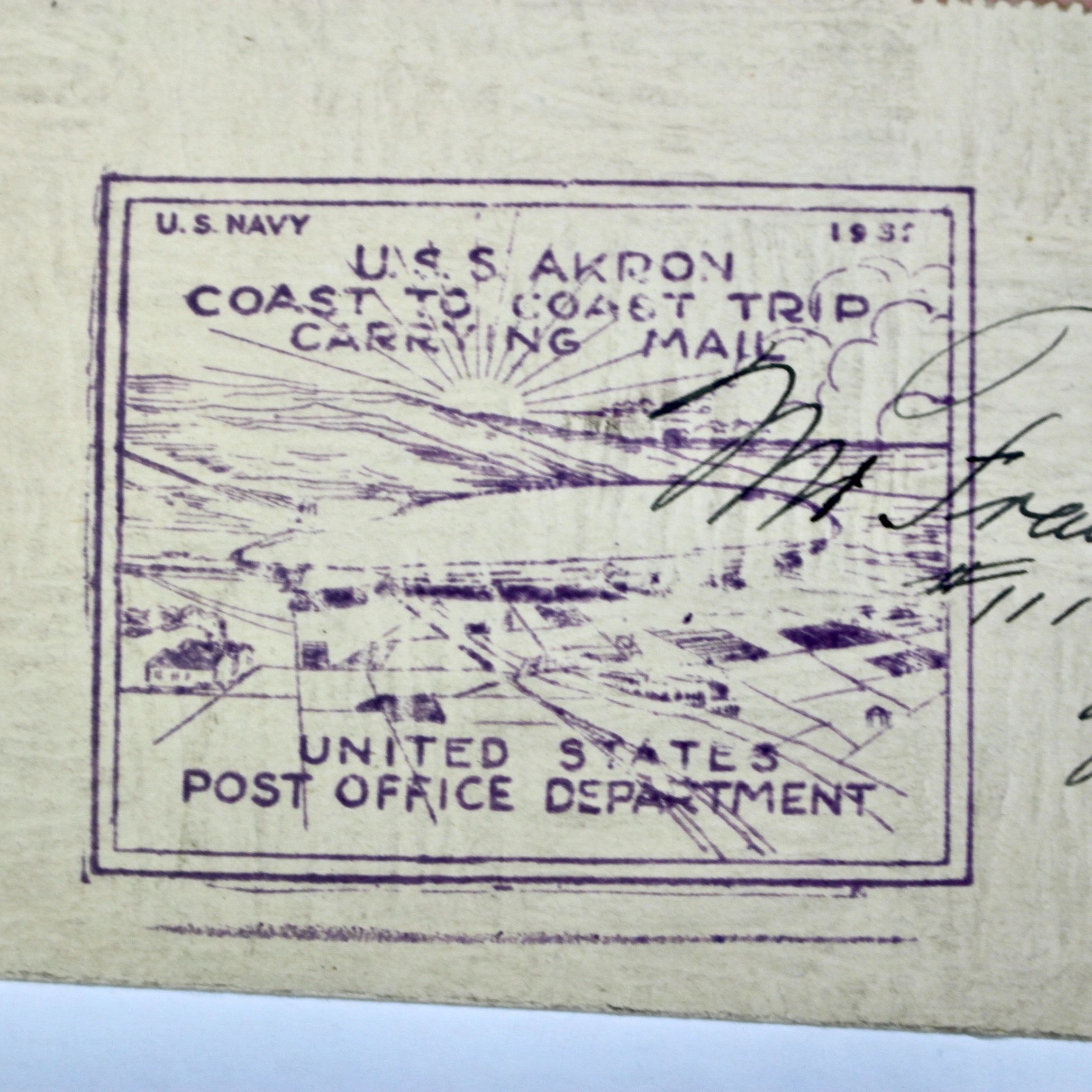 1932 USS Akron Graf Zeppelin Postal Cover