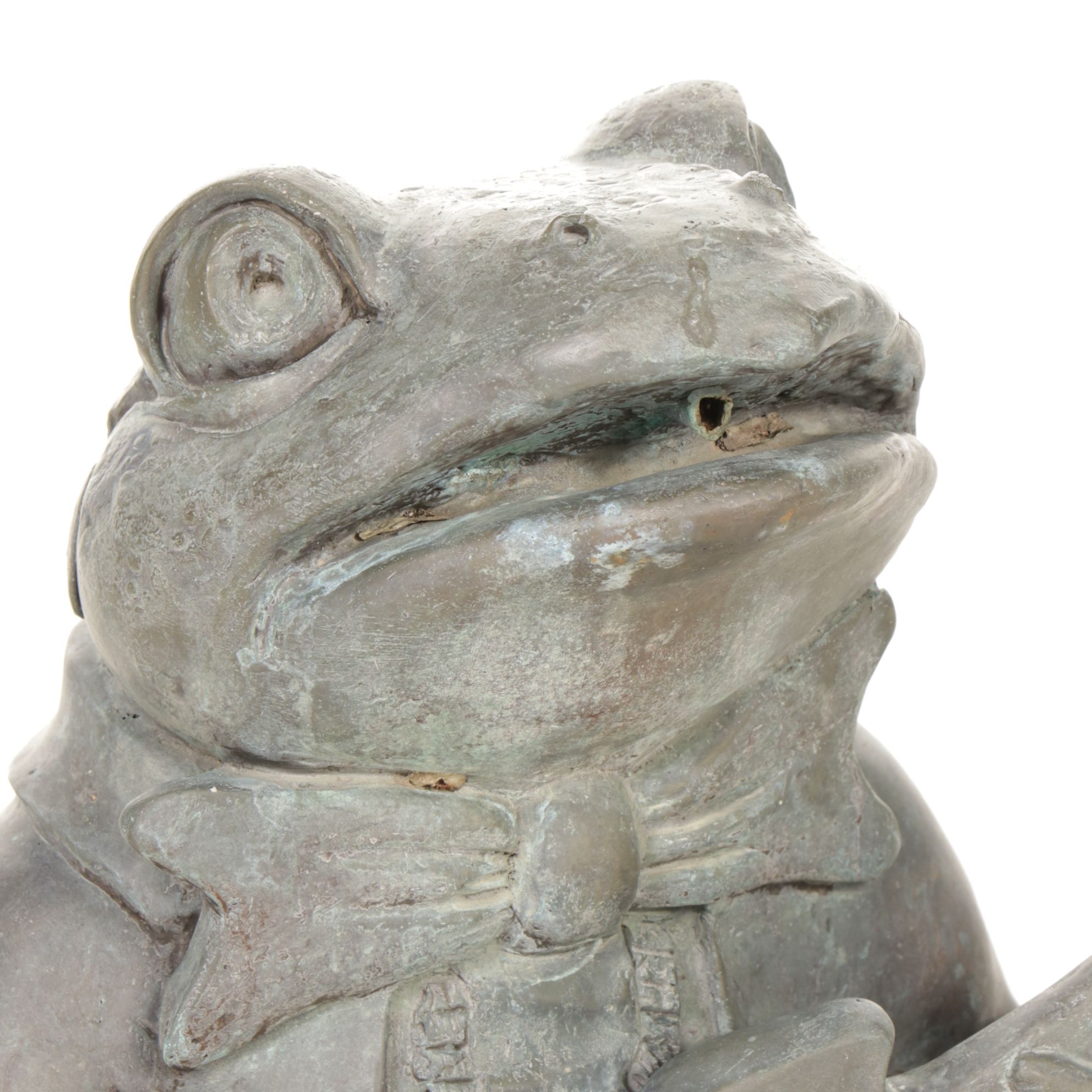 Guitar Playing Frog Garden Statue and Water Fountain