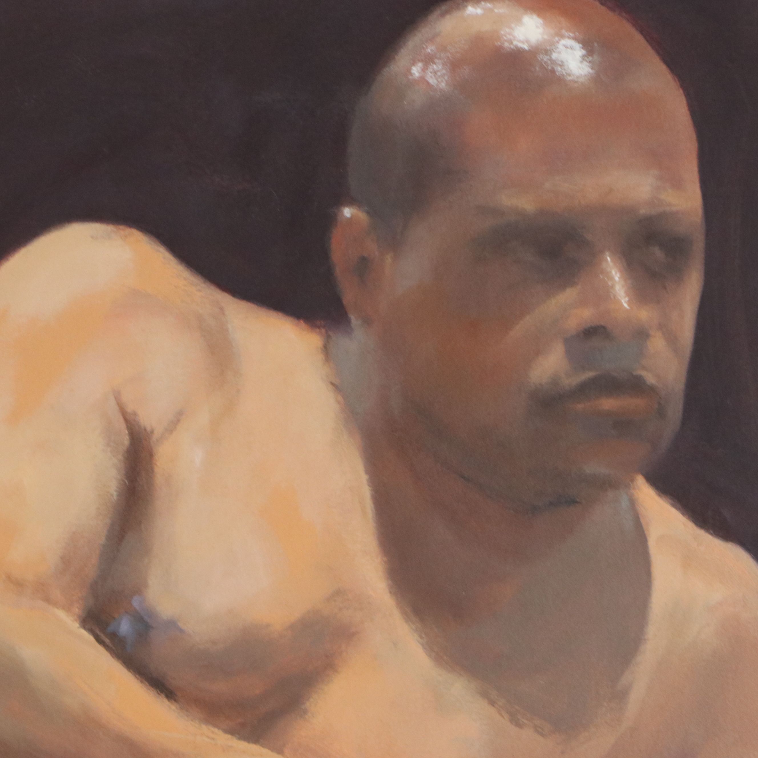Larry Griggs Oil Painting of Male Nude, 21st Century