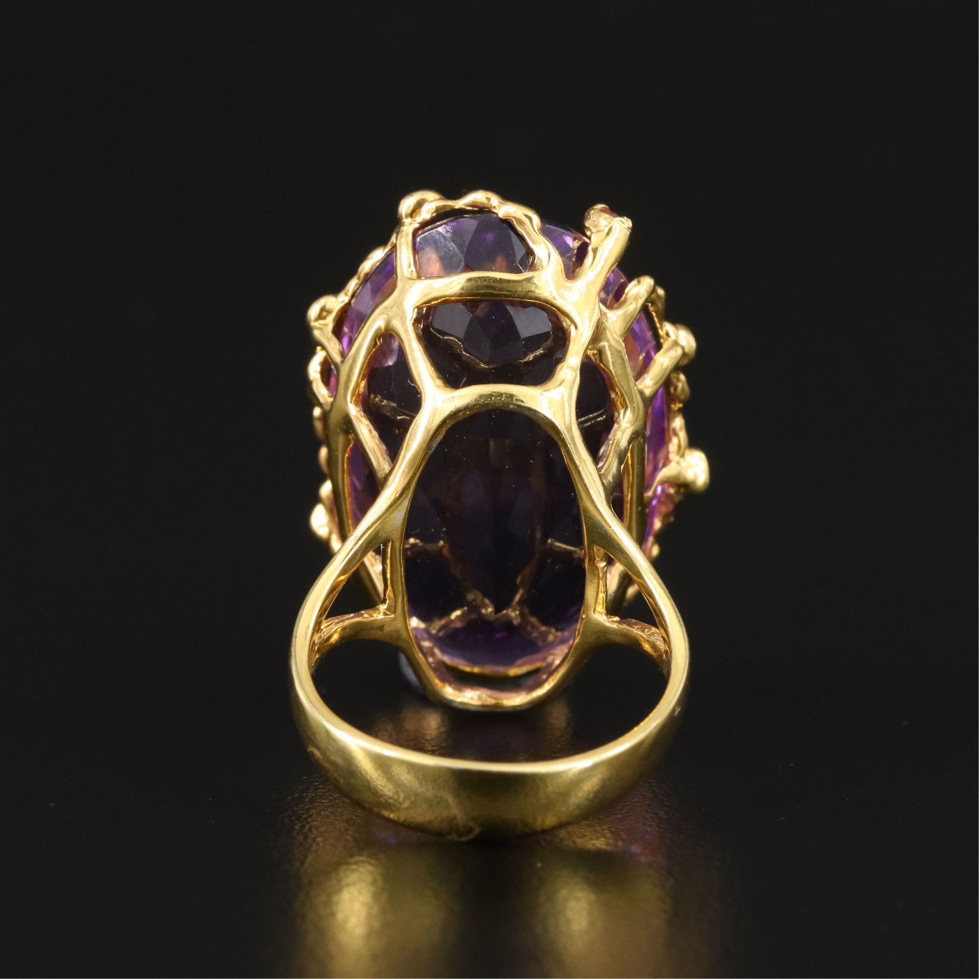 Sterling Amethyst and Pink Tourmaline Ring