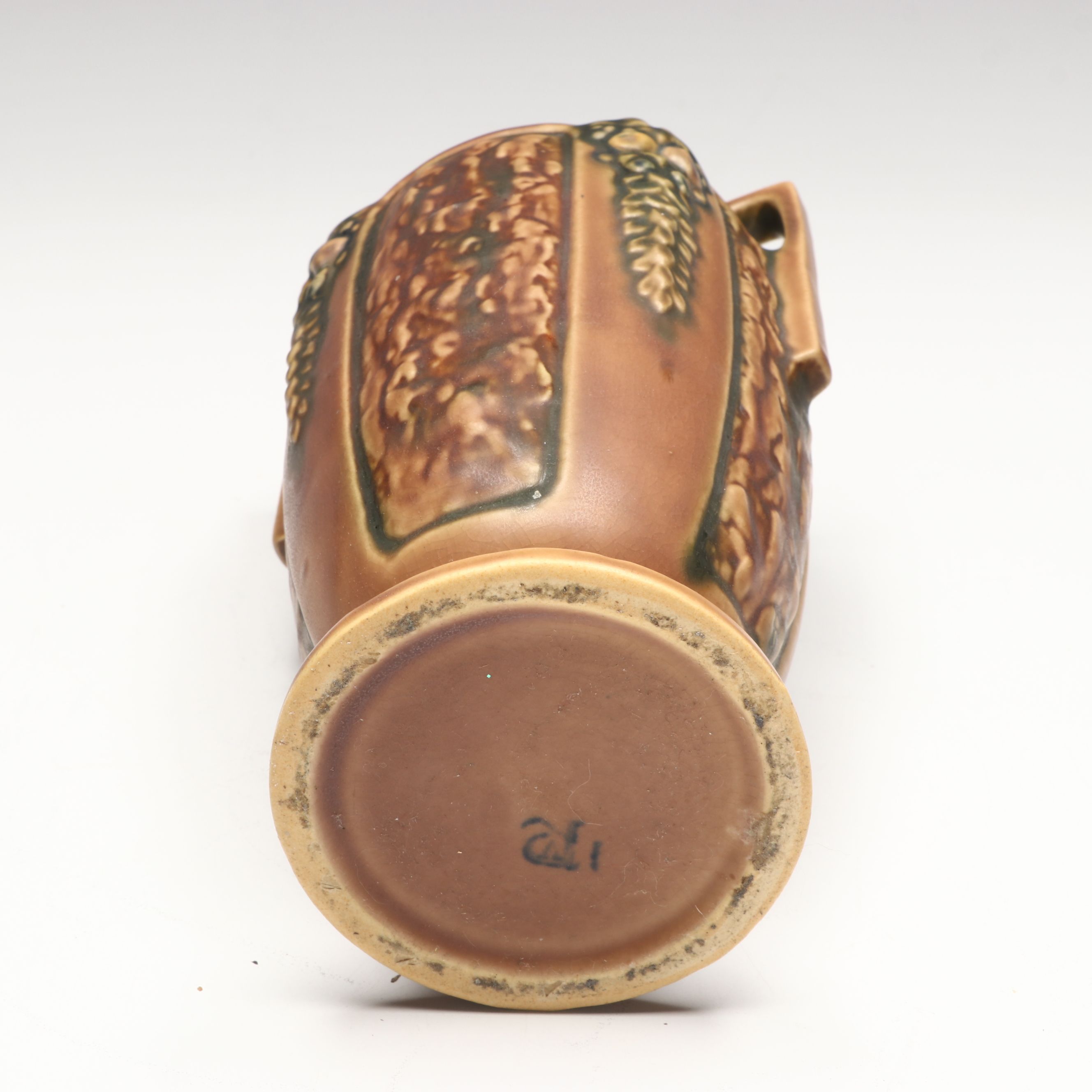 Roseville Pottery "Snowberry," "Florentine," and "Iris" Vases, Mid-20th Century