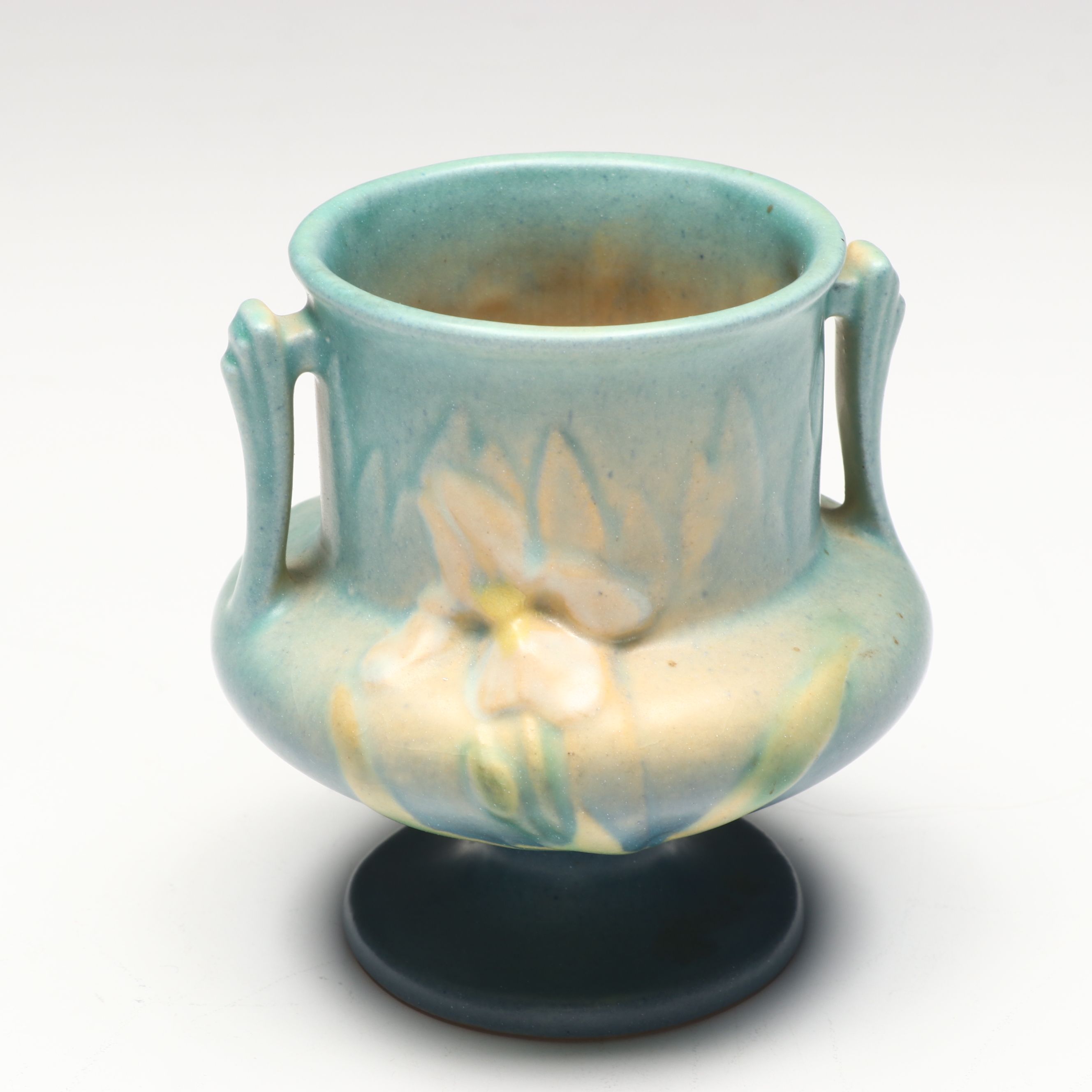 Roseville Pottery "Snowberry," "Florentine," and "Iris" Vases, Mid-20th Century