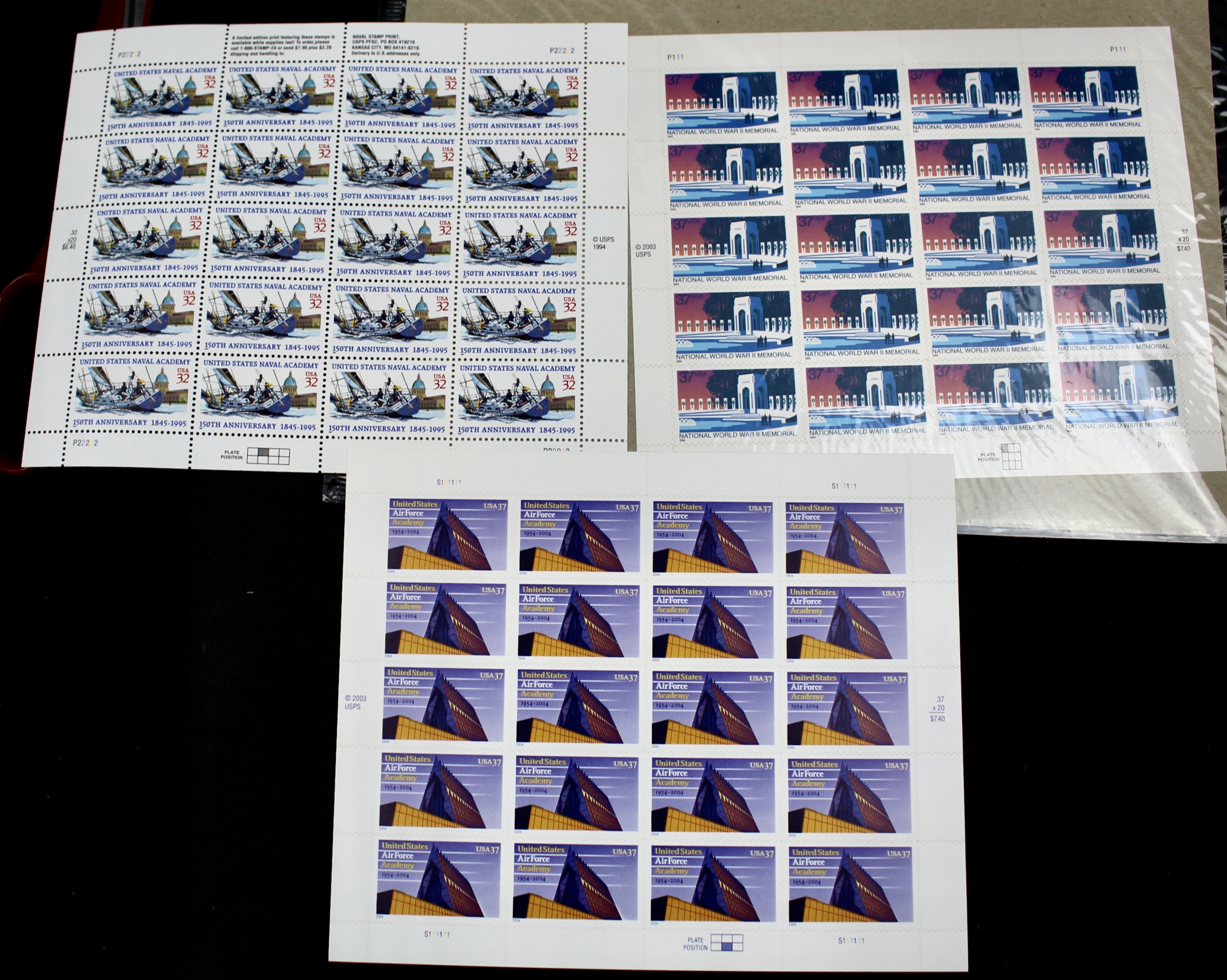 Nineteen Military-Related Miniature Souvenir Stamp Sheets, Mint Condition