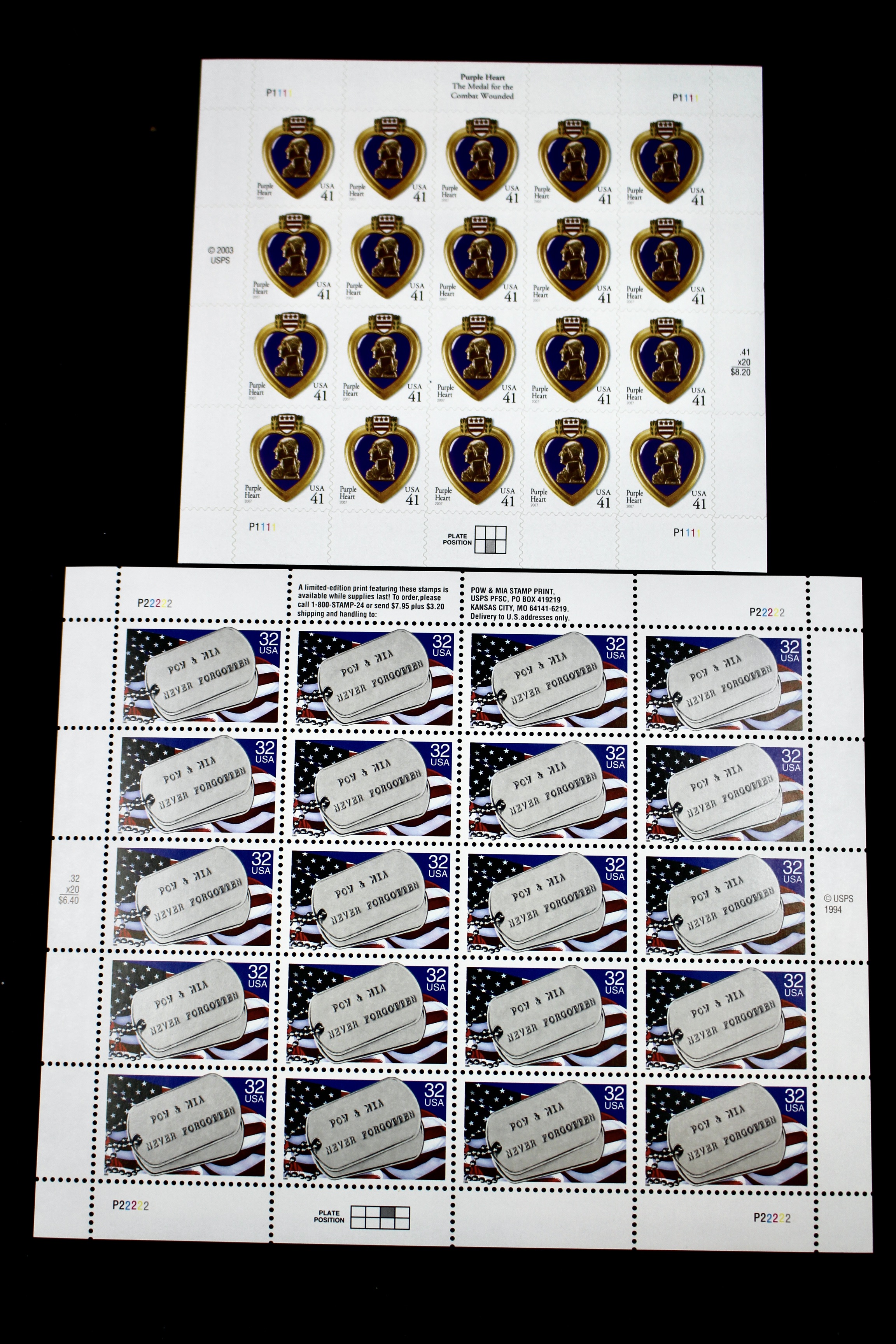 Nineteen Military-Related Miniature Souvenir Stamp Sheets, Mint Condition