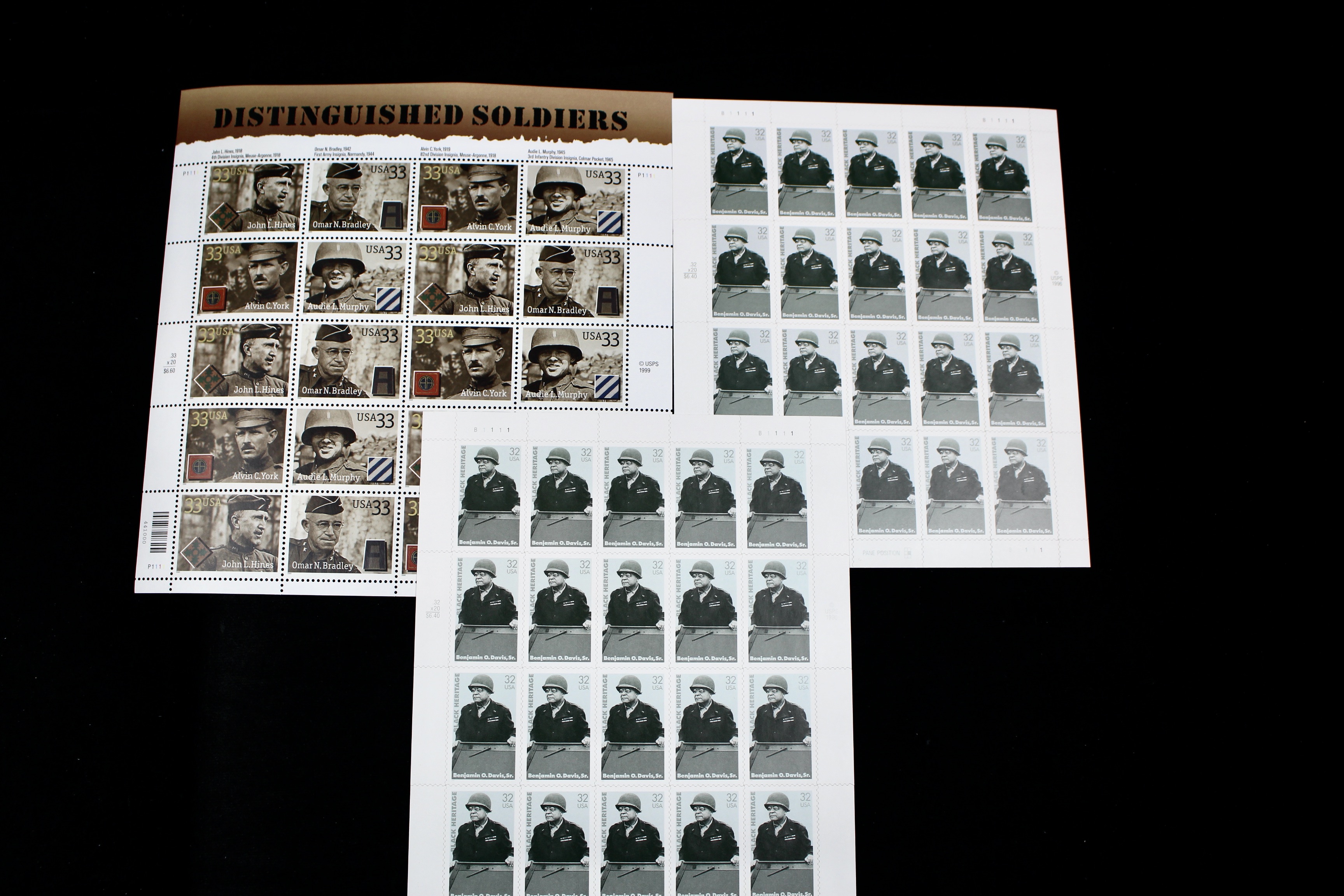 Nineteen Military-Related Miniature Souvenir Stamp Sheets, Mint Condition