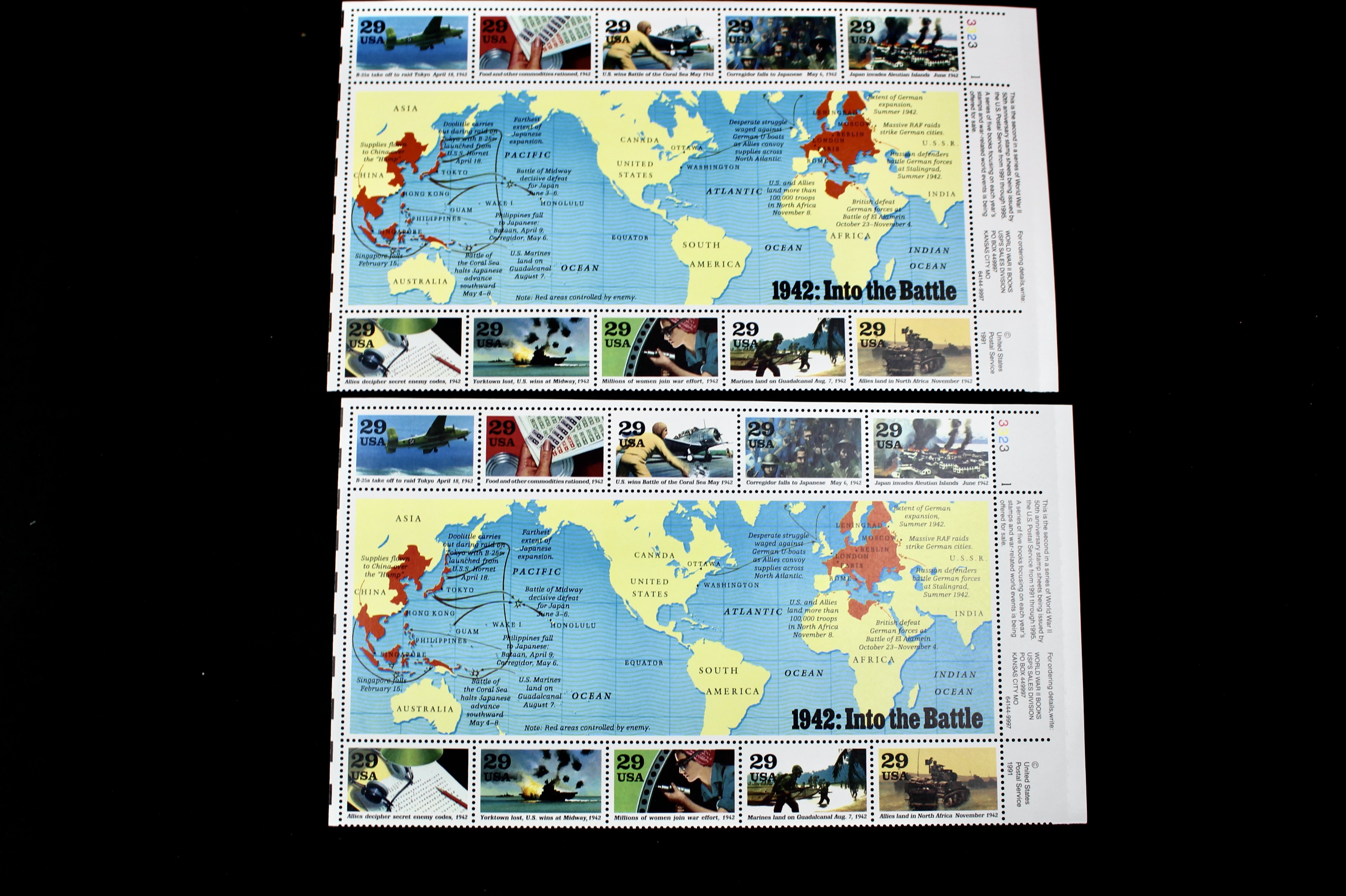 Nineteen Military-Related Miniature Souvenir Stamp Sheets, Mint Condition