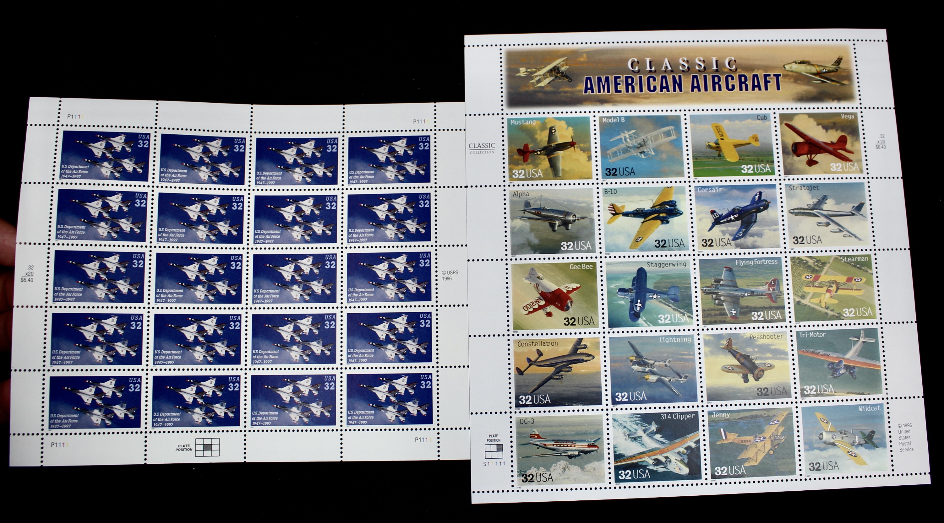 Nineteen Military-Related Miniature Souvenir Stamp Sheets, Mint Condition