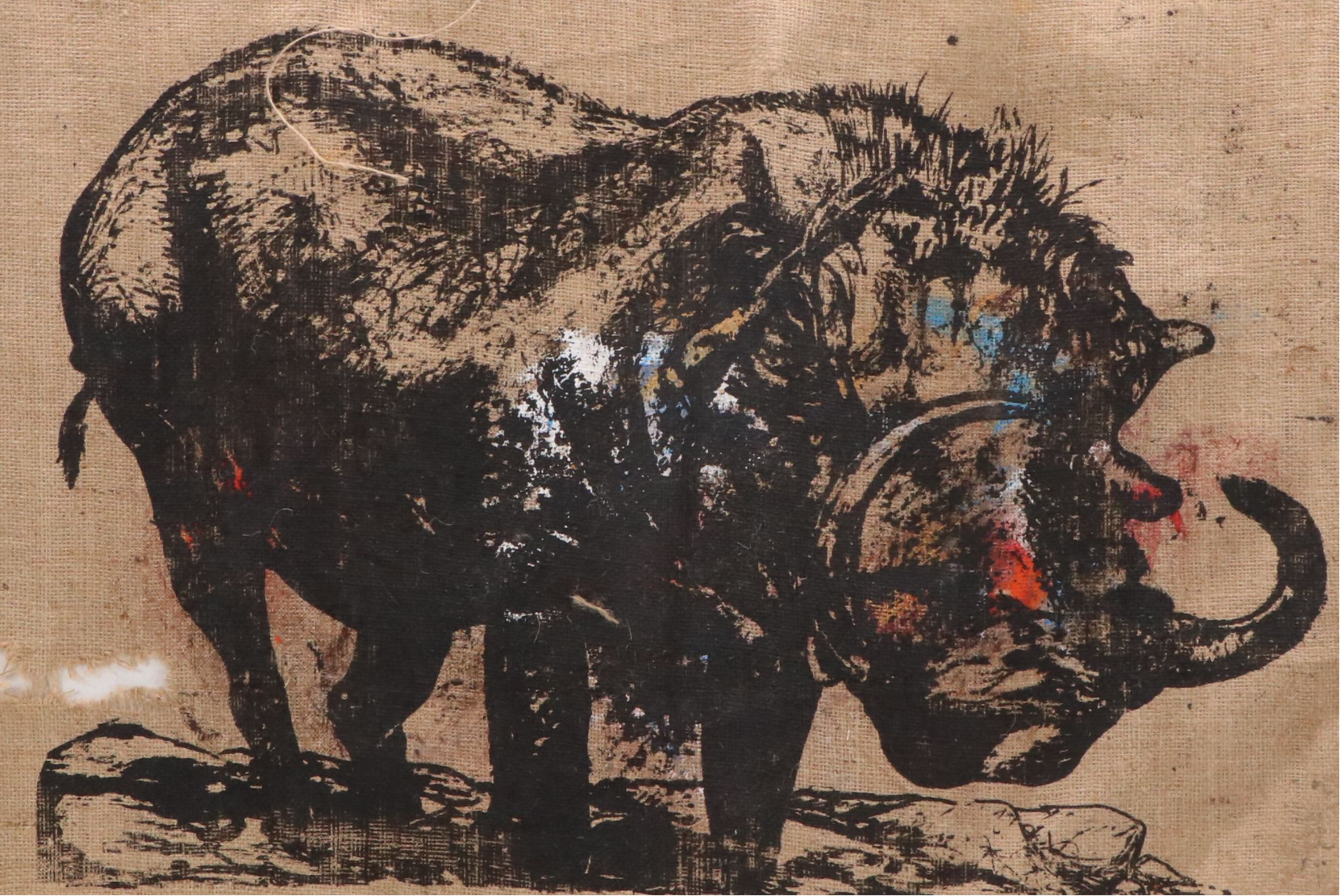 Eric Ajama Embellished Screenprint of Warthog