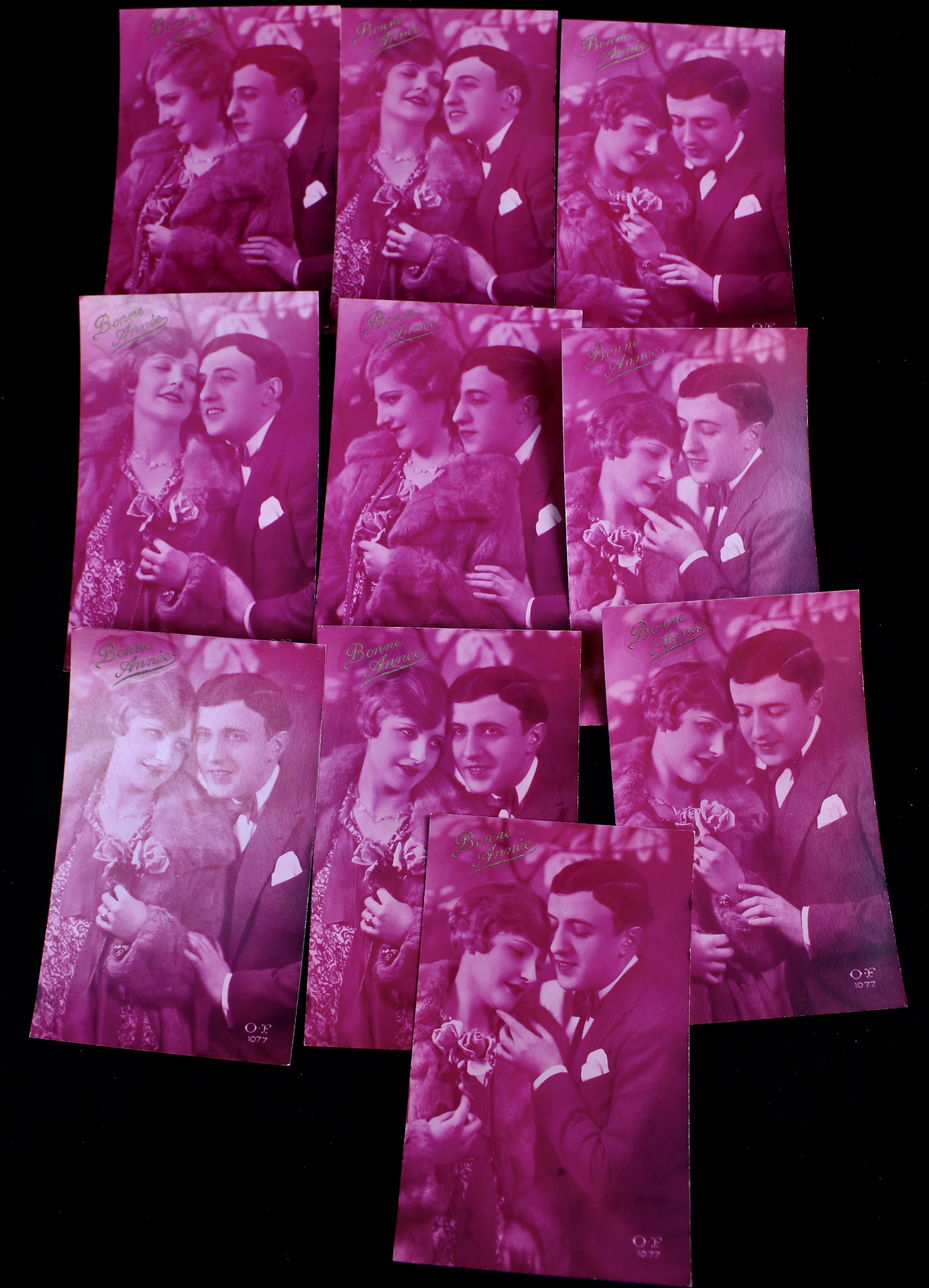 Eighty-Seven Vintage Unused Color-Tinted Postcards, ca. 1930s