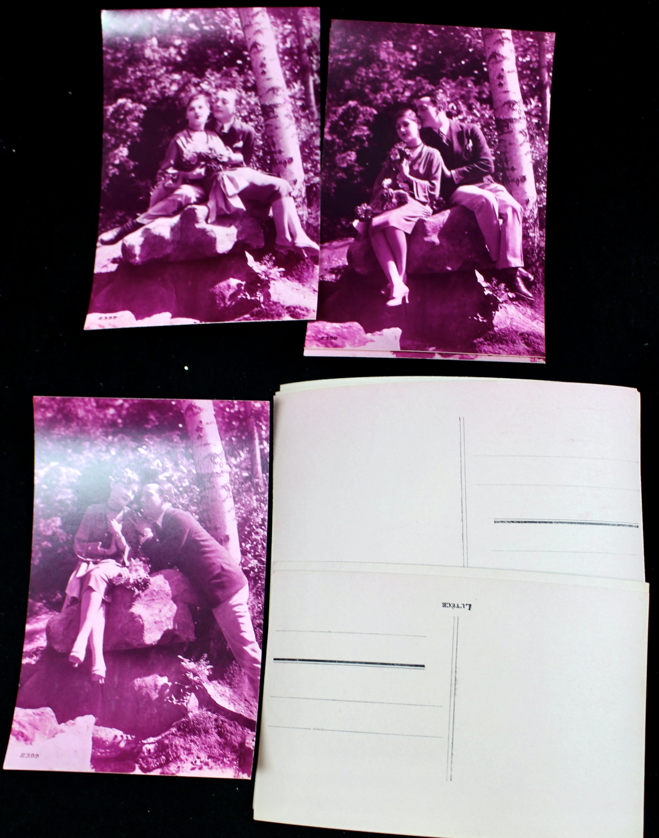 Eighty-Seven Vintage Unused Color-Tinted Postcards, ca. 1930s