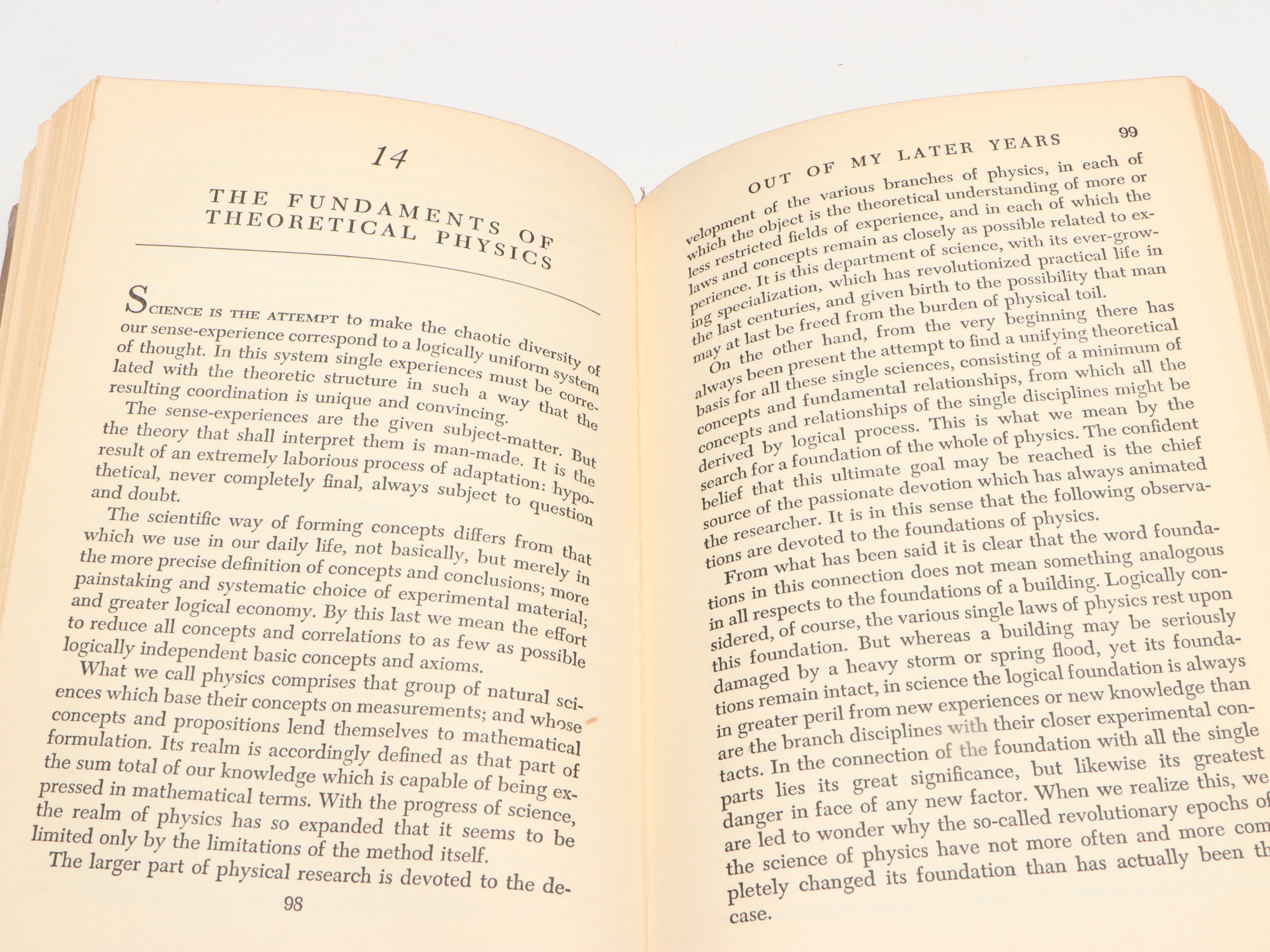 "Out of My Later Years" by Albert Einstein, circa 1950