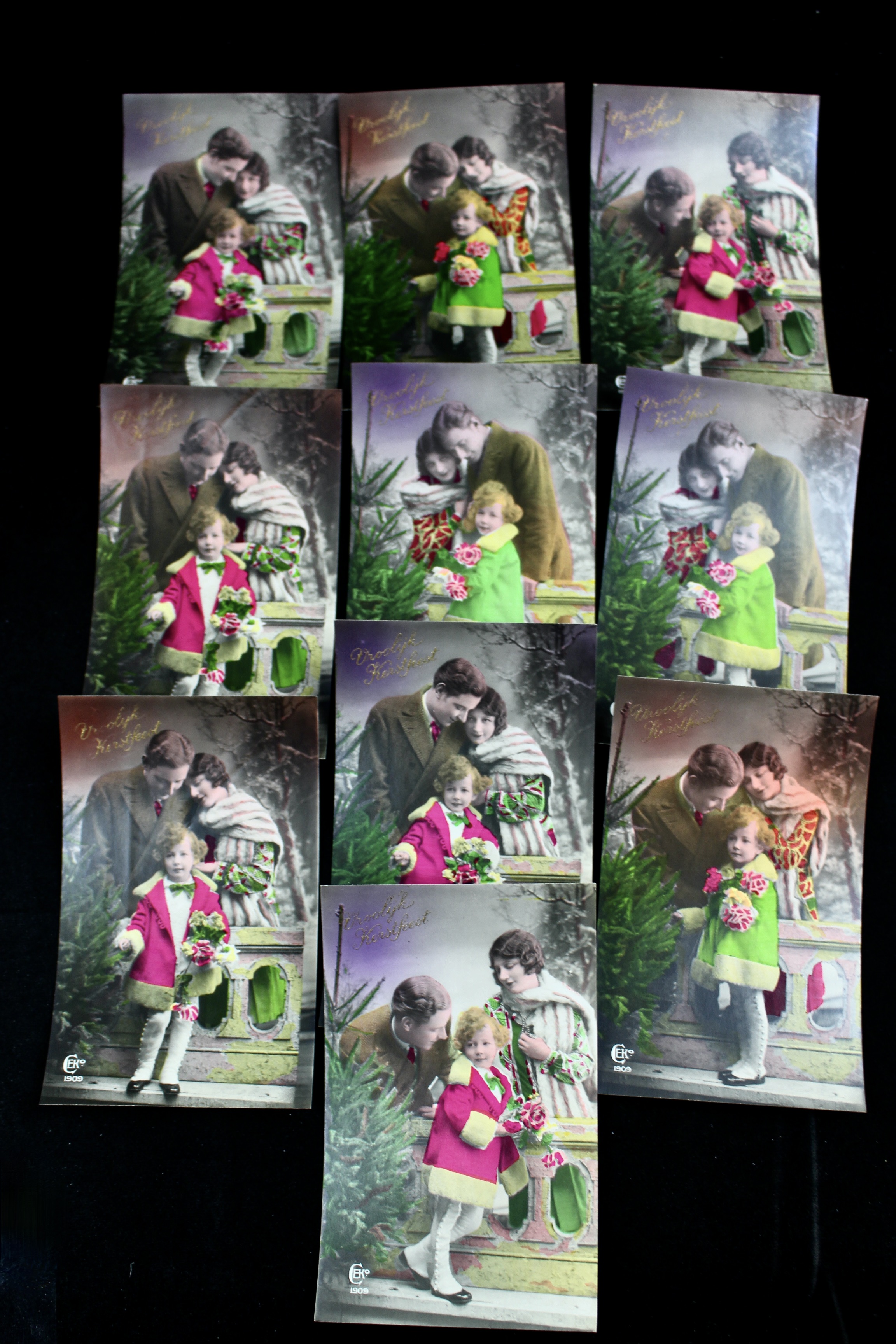 Eighty-Seven Vintage Unused Color-Tinted Postcards, ca. 1930s