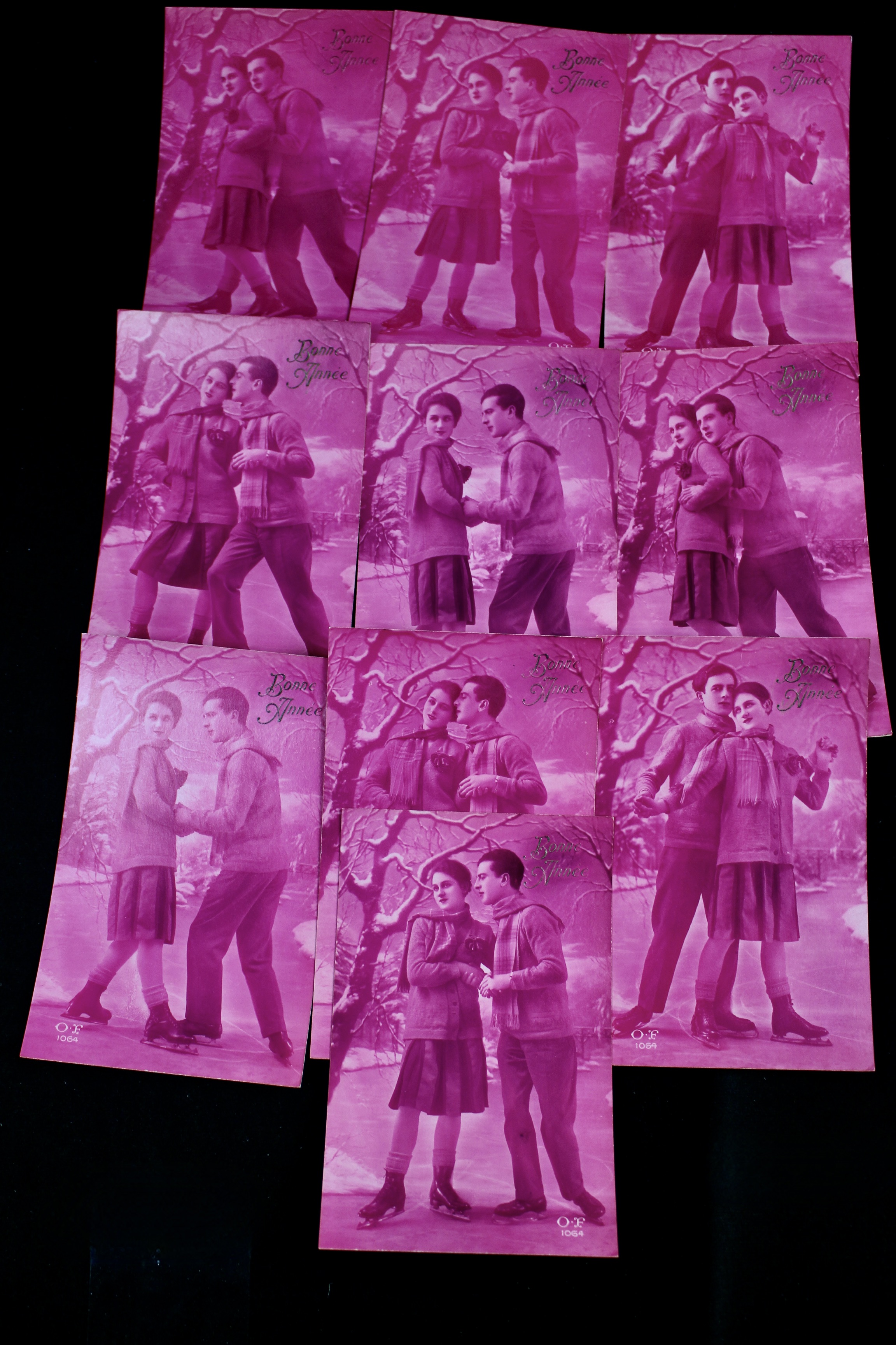 Eighty-Seven Vintage Unused Color-Tinted Postcards, ca. 1930s