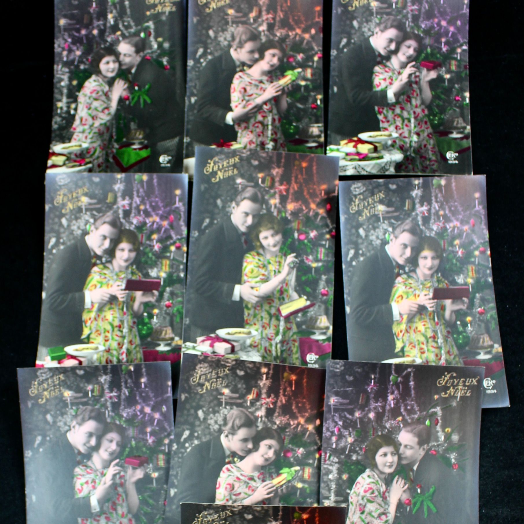 Eighty-Seven Vintage Unused Color-Tinted Postcards, ca. 1930s