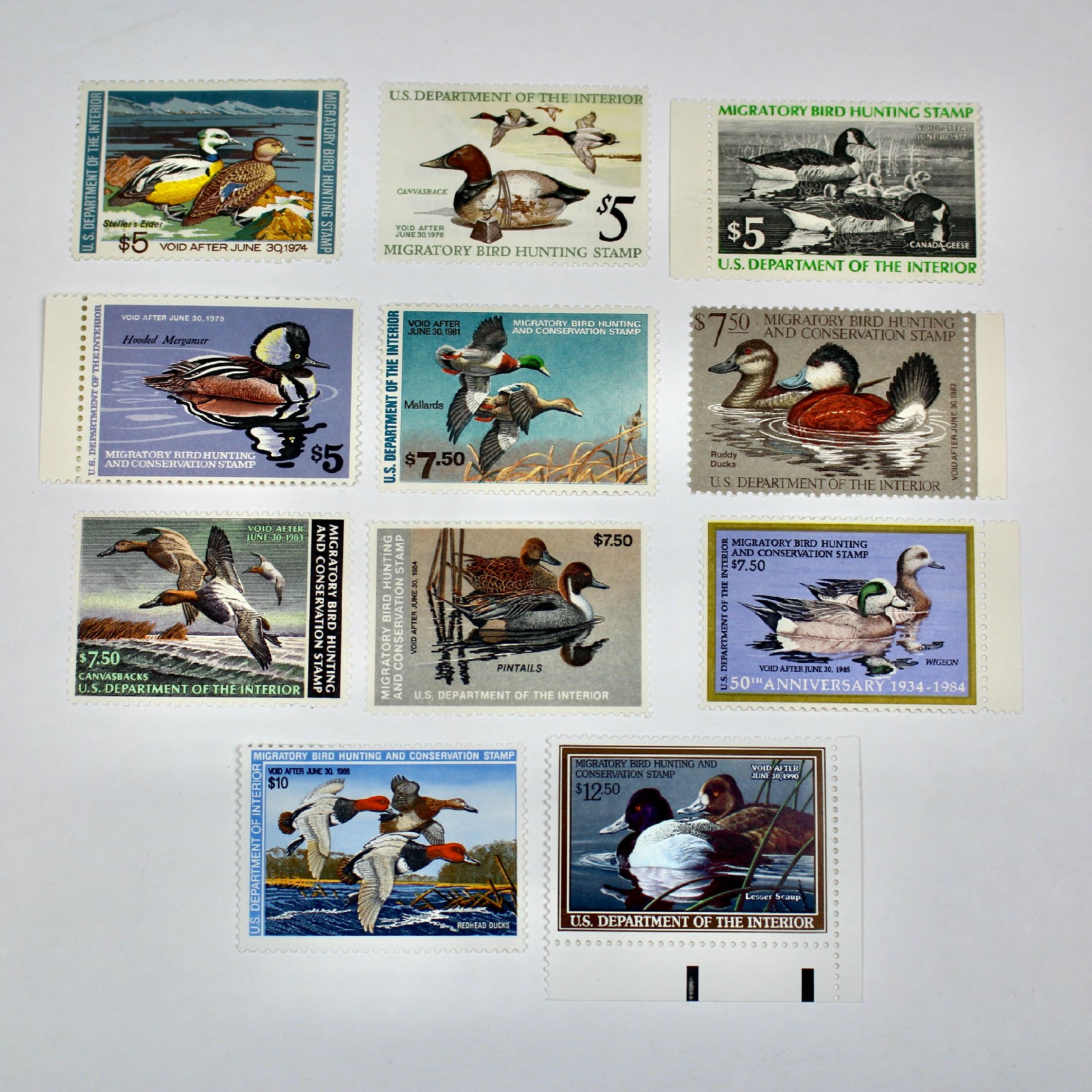 Eleven Different MNH U.S. Duck Stamps