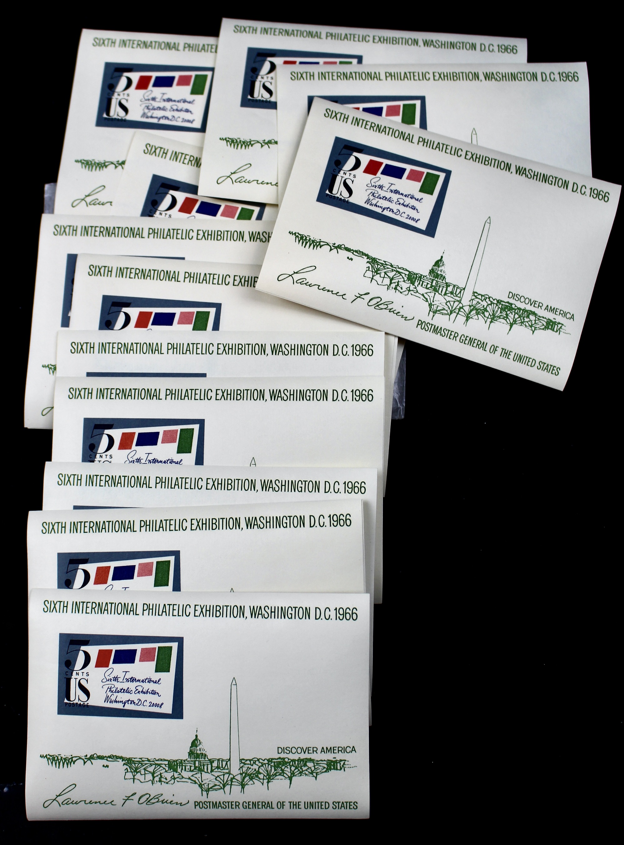 Cigar Box of Mint U.S. Postage Stamps, Plate Blocks, Souvenir Sheets