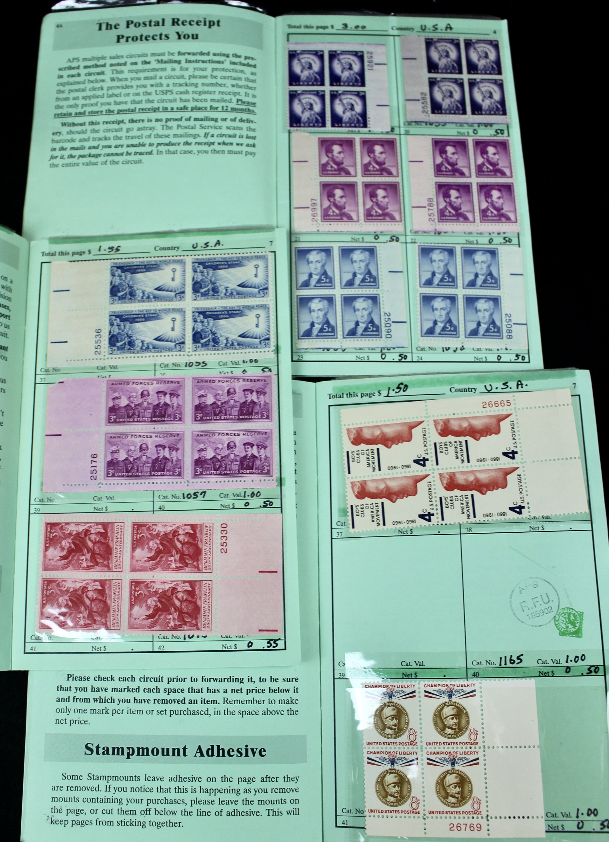 Cigar Box of Mint U.S. Postage Stamps, Plate Blocks, Souvenir Sheets