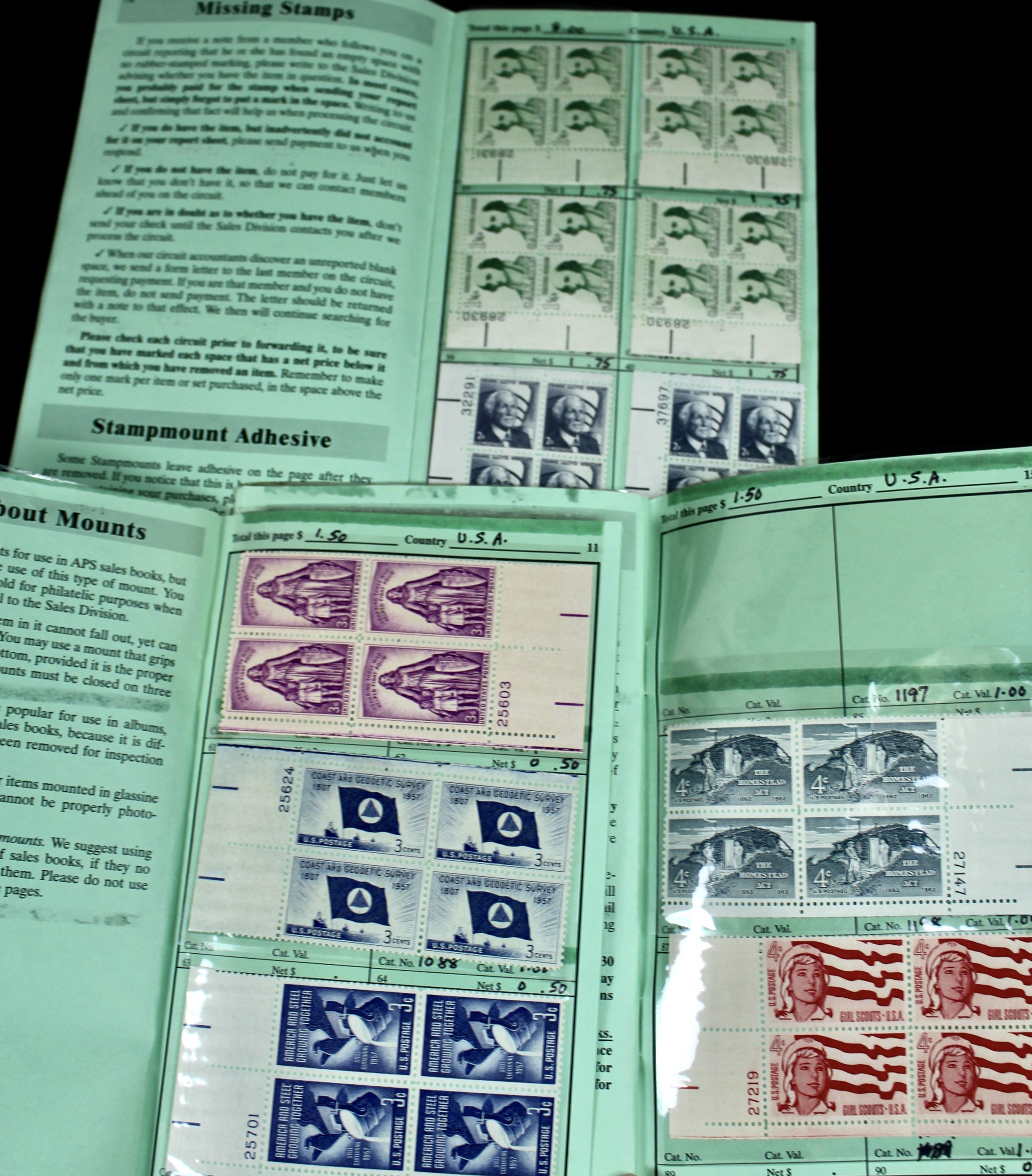 Cigar Box of Mint U.S. Postage Stamps, Plate Blocks, Souvenir Sheets