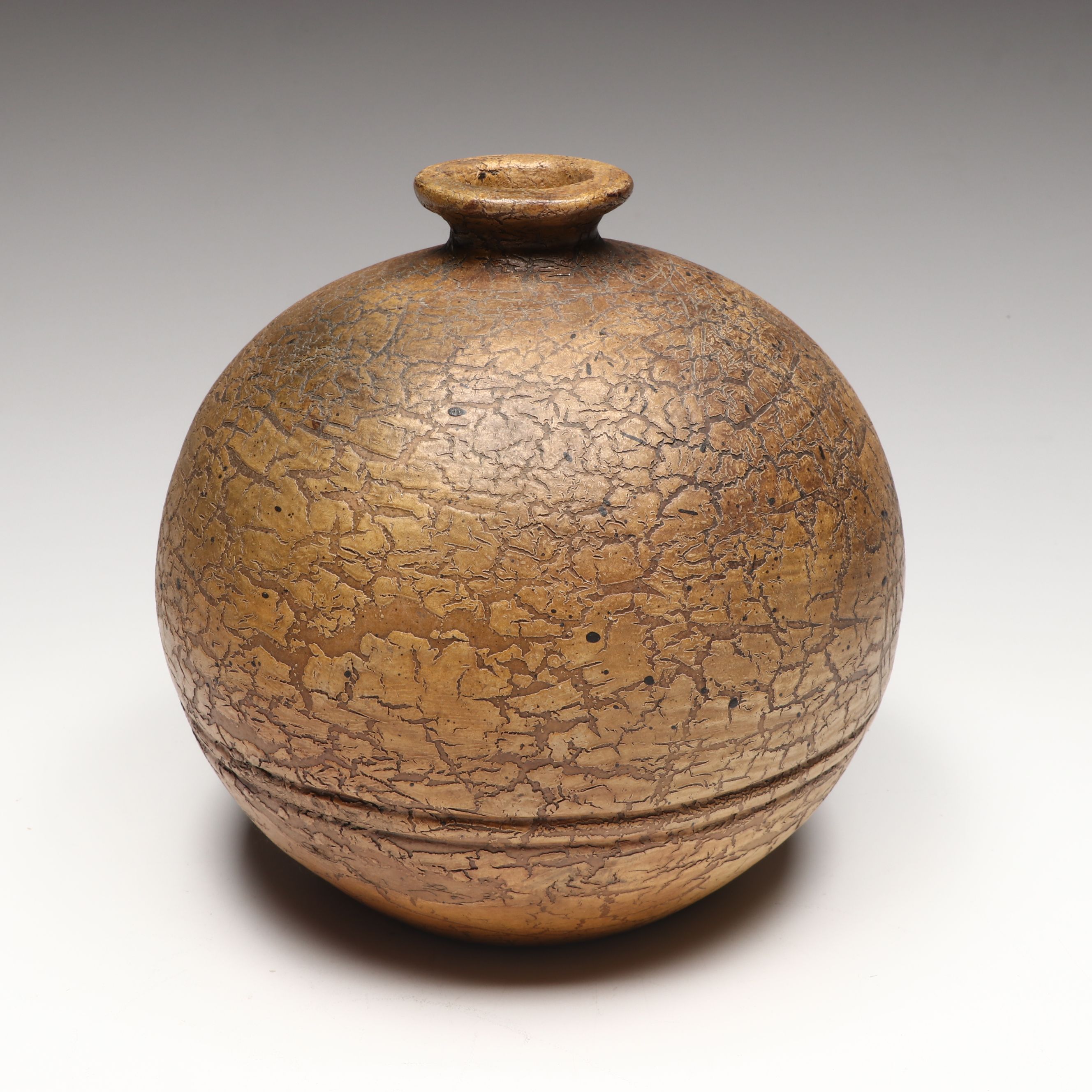 Hand-Painted Porcelain Labrador Figure with Other Rustic Studio Pottery Vases