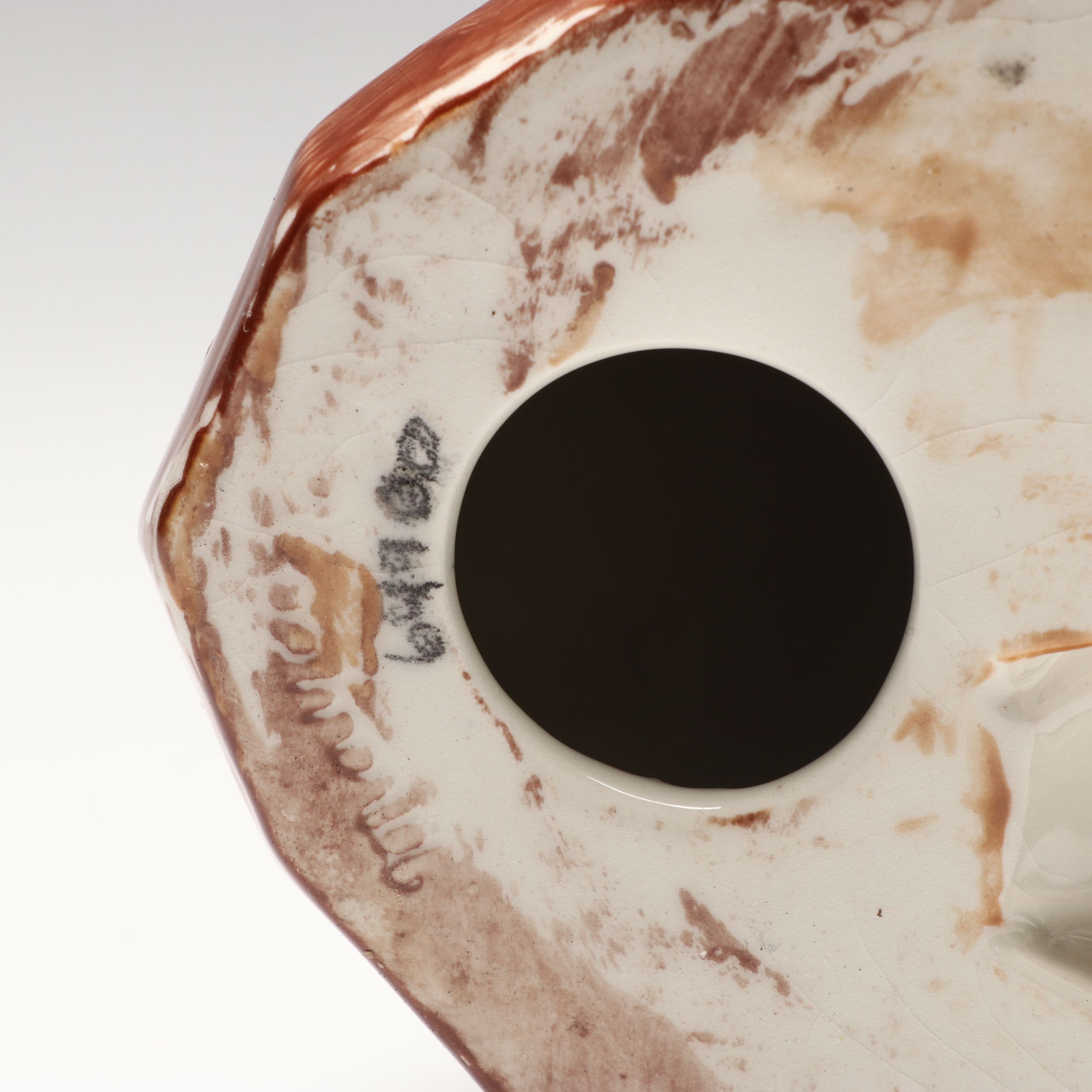 Hand-Painted Porcelain Labrador Figure with Other Rustic Studio Pottery Vases