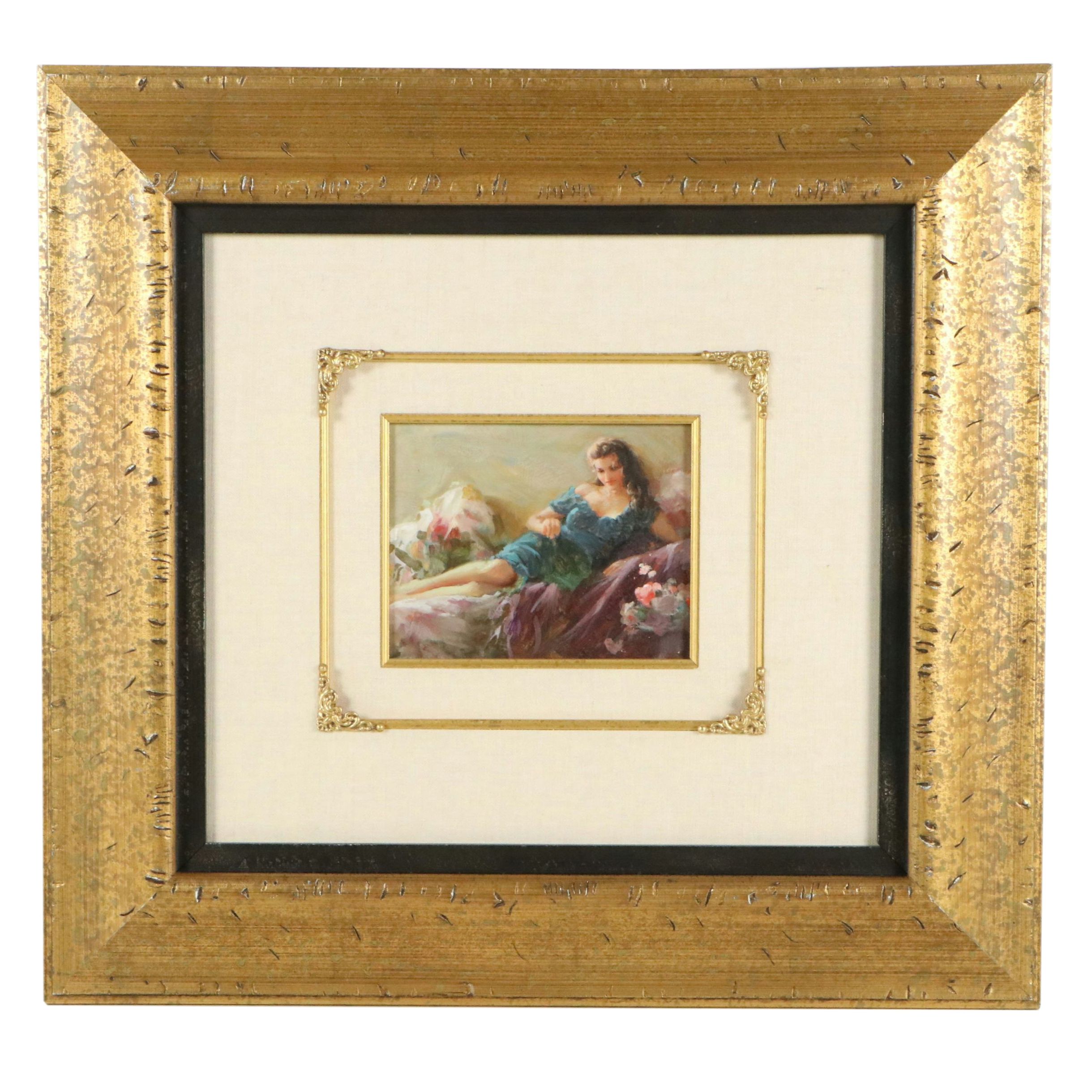 Mark Arian Oil on Canvas "Quiet Moment Study," Late 20th to Early 21st C.