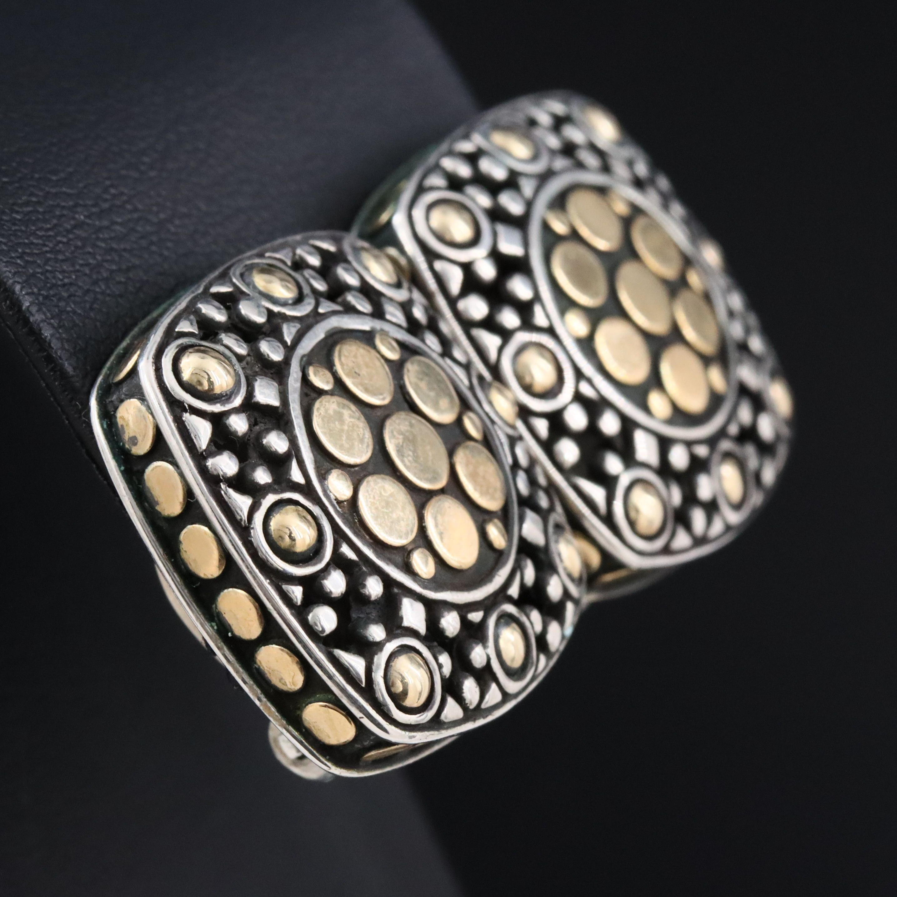 John Hardy Jaisalmer Dot Sterling Clip Earrings with 18K Accents