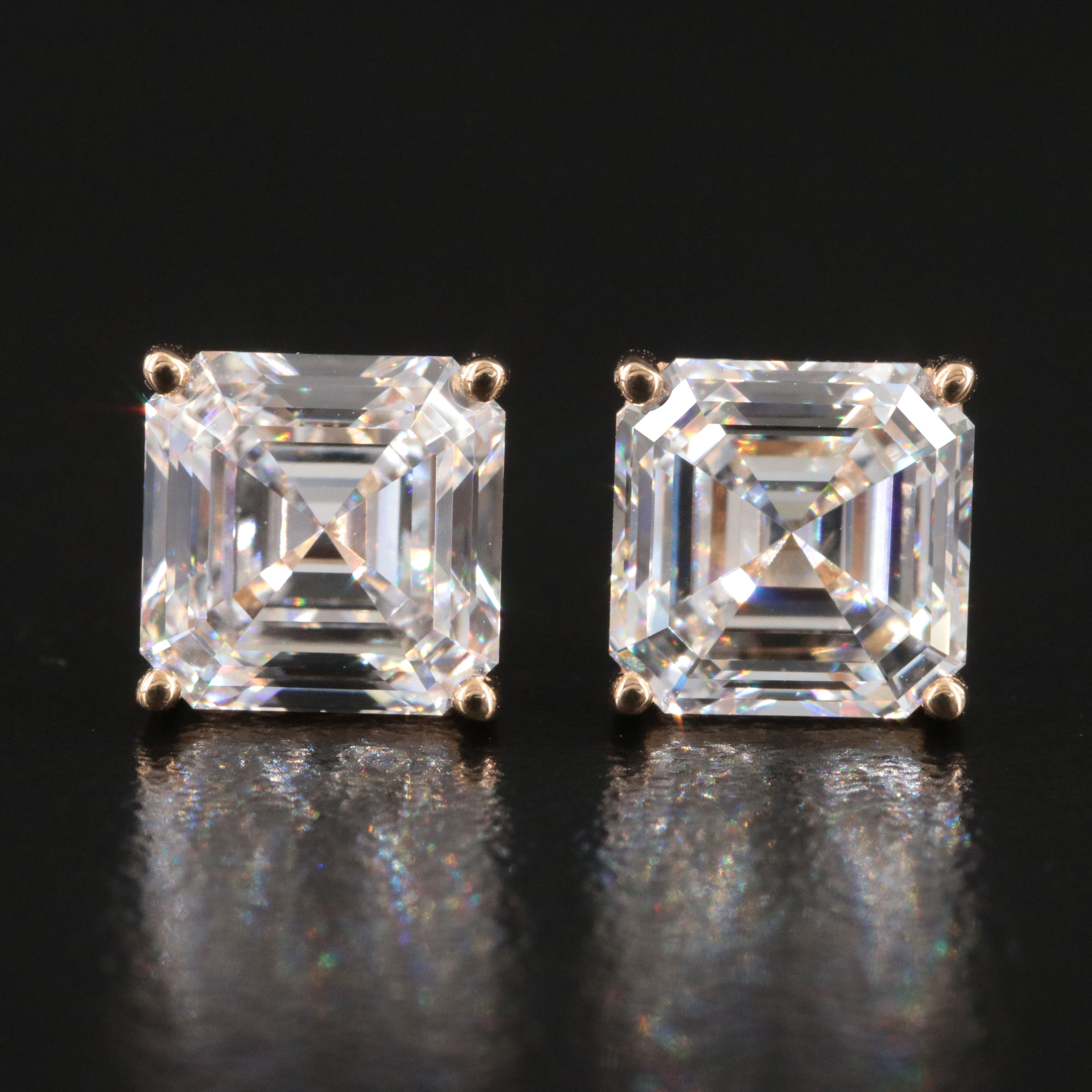 18K 4.09 CTW Lab Grown Diamond Stud Earrings with IGI Report