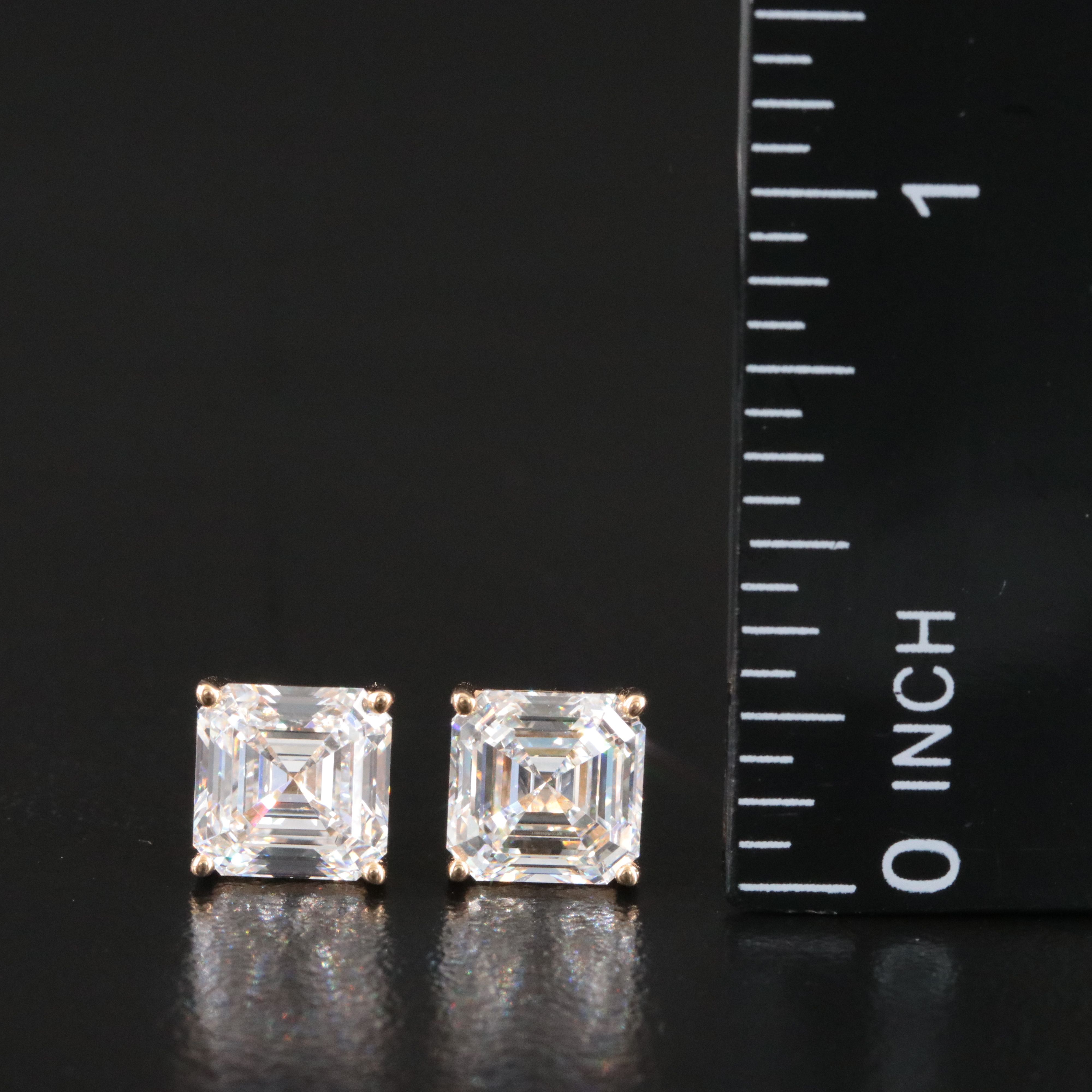 18K 4.09 CTW Lab Grown Diamond Stud Earrings with IGI Report