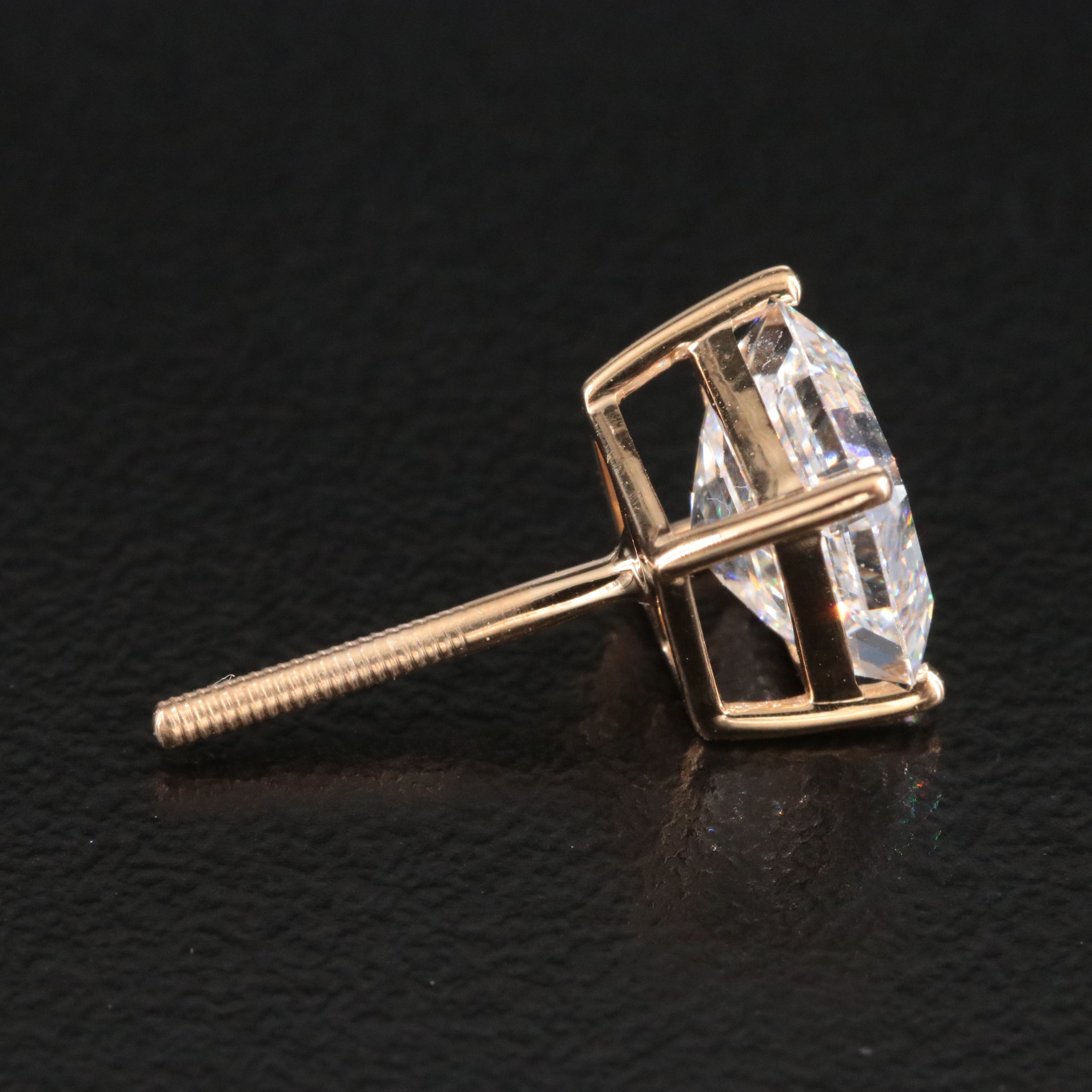 18K 4.09 CTW Lab Grown Diamond Stud Earrings with IGI Report