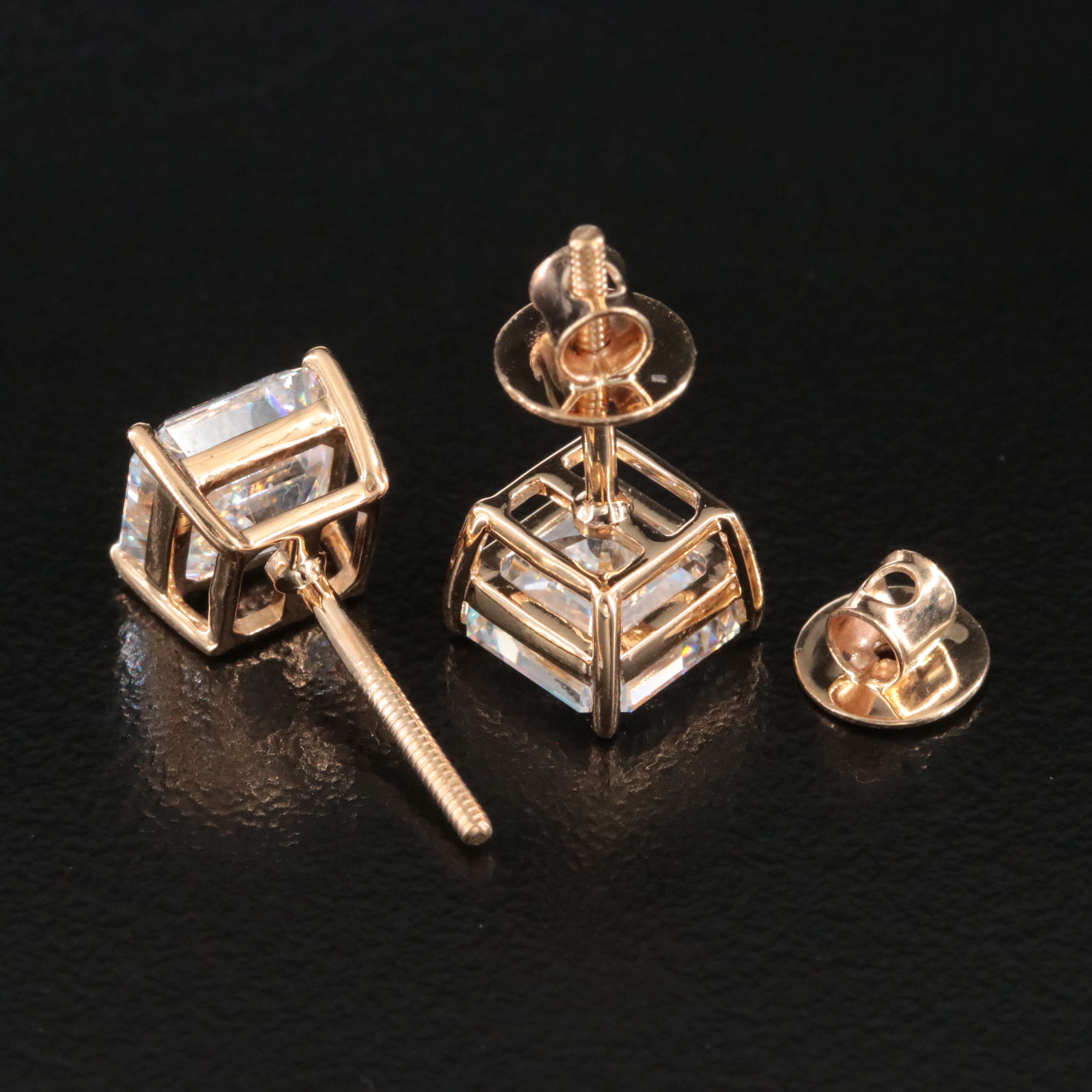 18K 4.09 CTW Lab Grown Diamond Stud Earrings with IGI Report