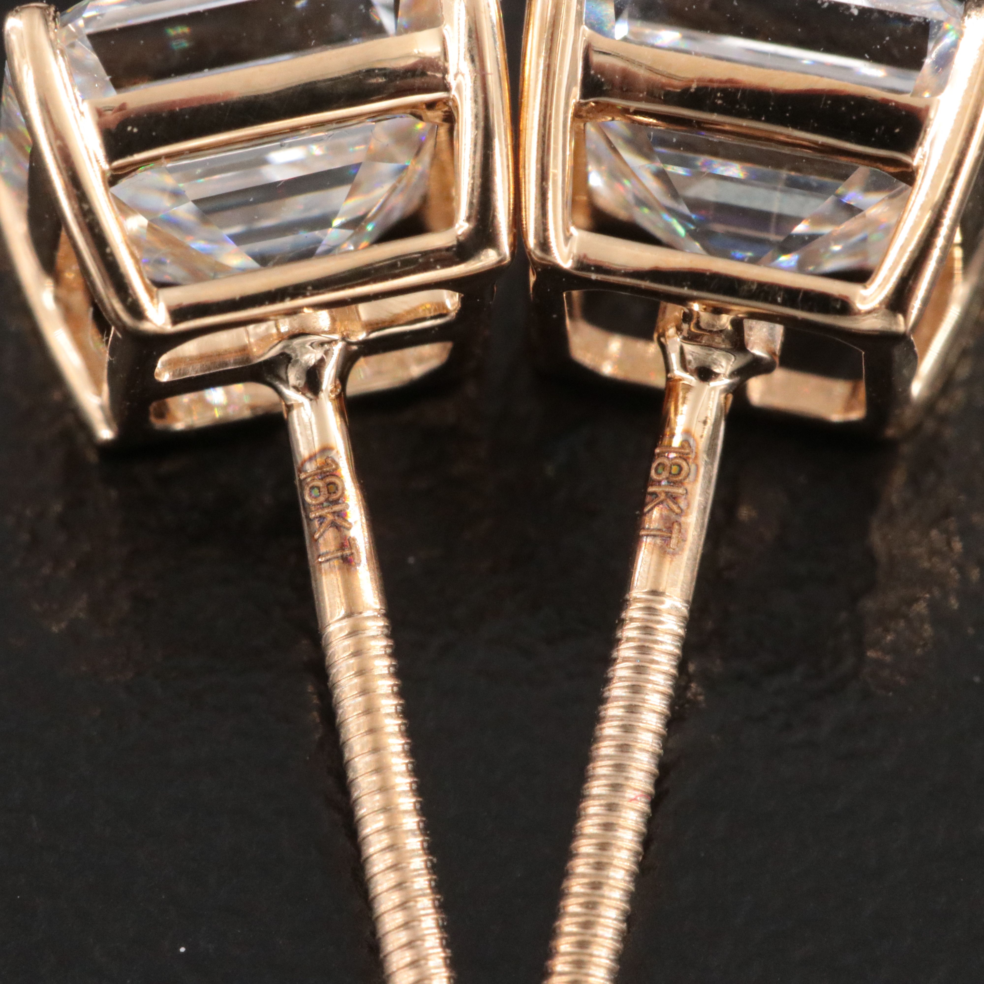 18K 4.09 CTW Lab Grown Diamond Stud Earrings with IGI Report