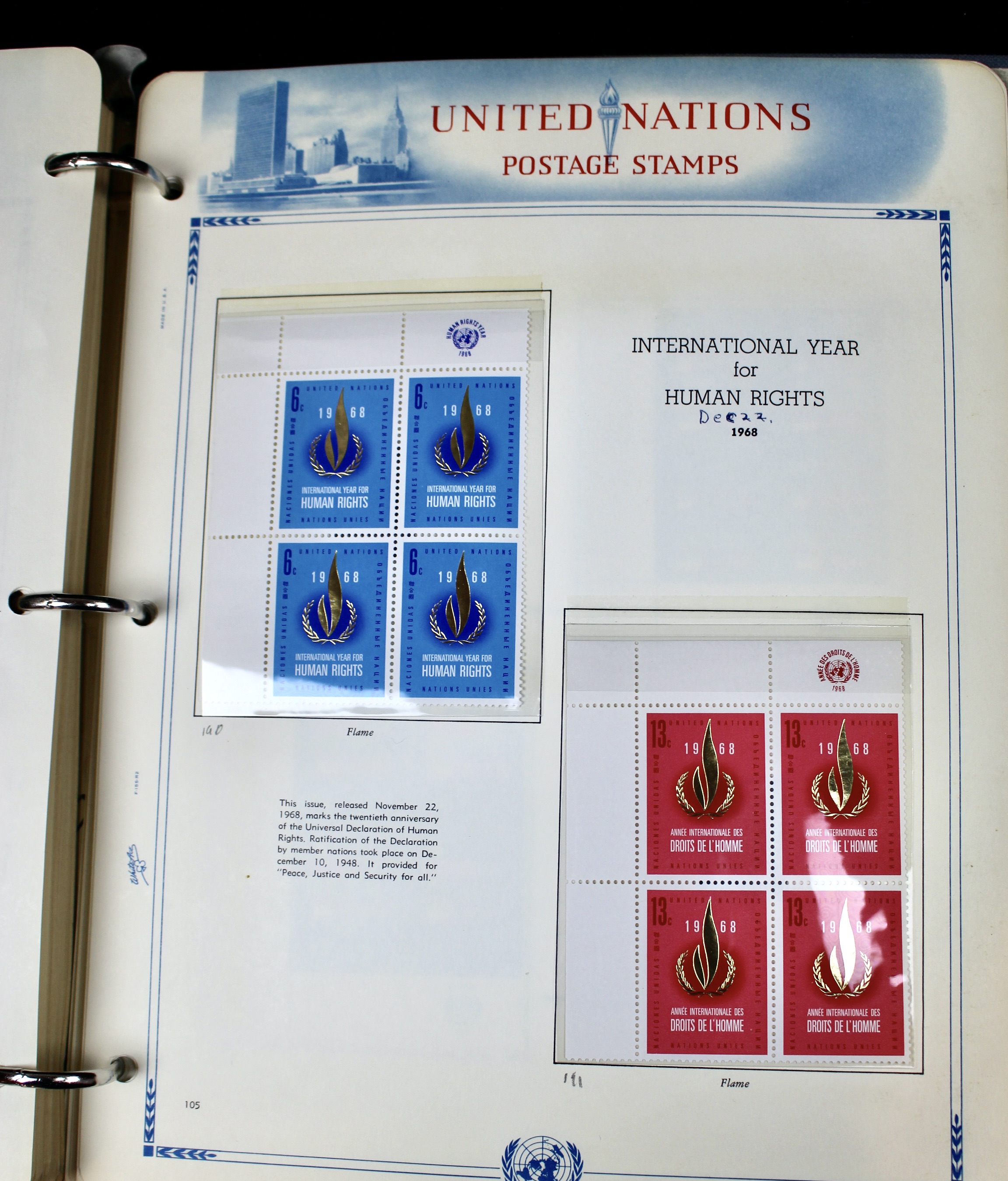 United Nations Postage Stamp Collection, 1957 to 1970