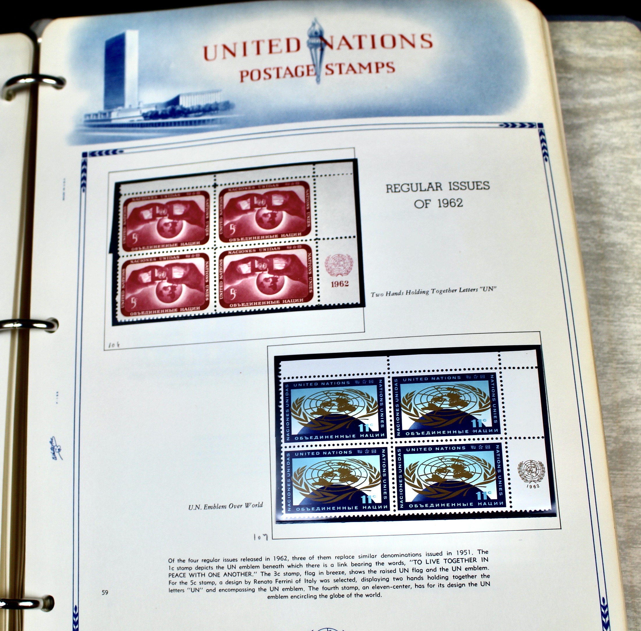 United Nations Postage Stamp Collection, 1957 to 1970