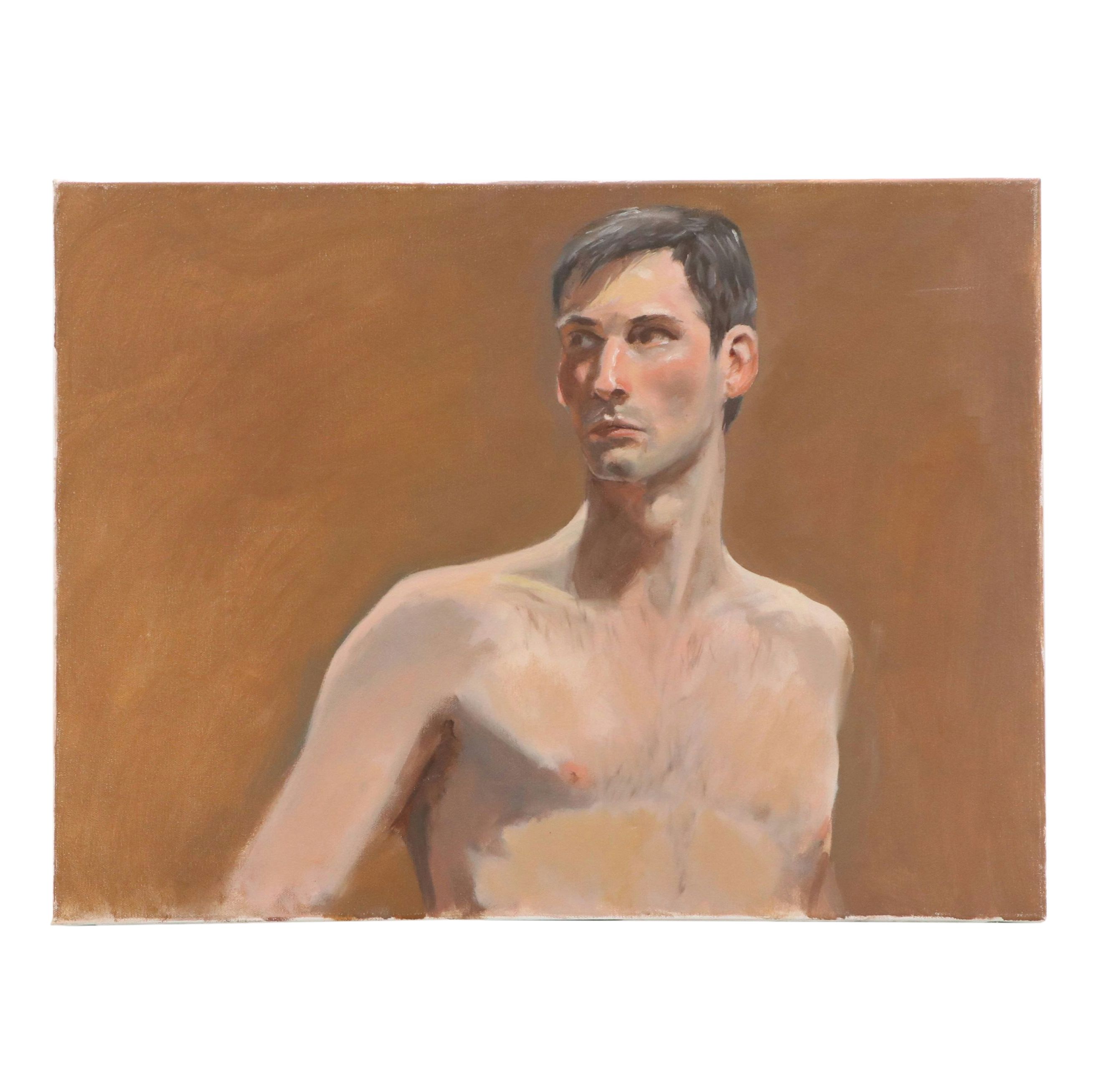 Larry Griggs Oil Painting of Male Nude, 21st Century