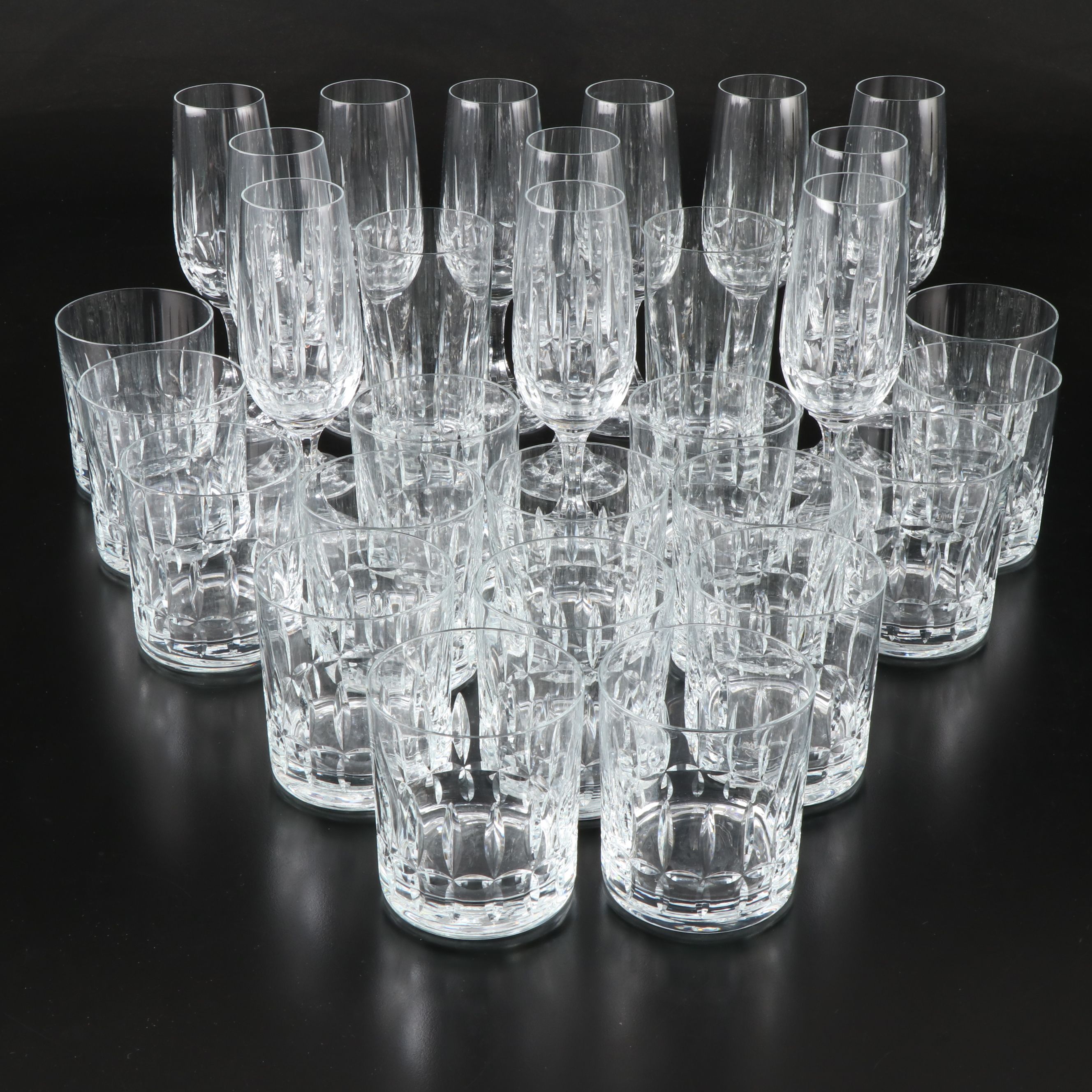 Schott-Zwiesel Cut Crystal Champagne Flutes, Highballs and Old Fashioned Glasses