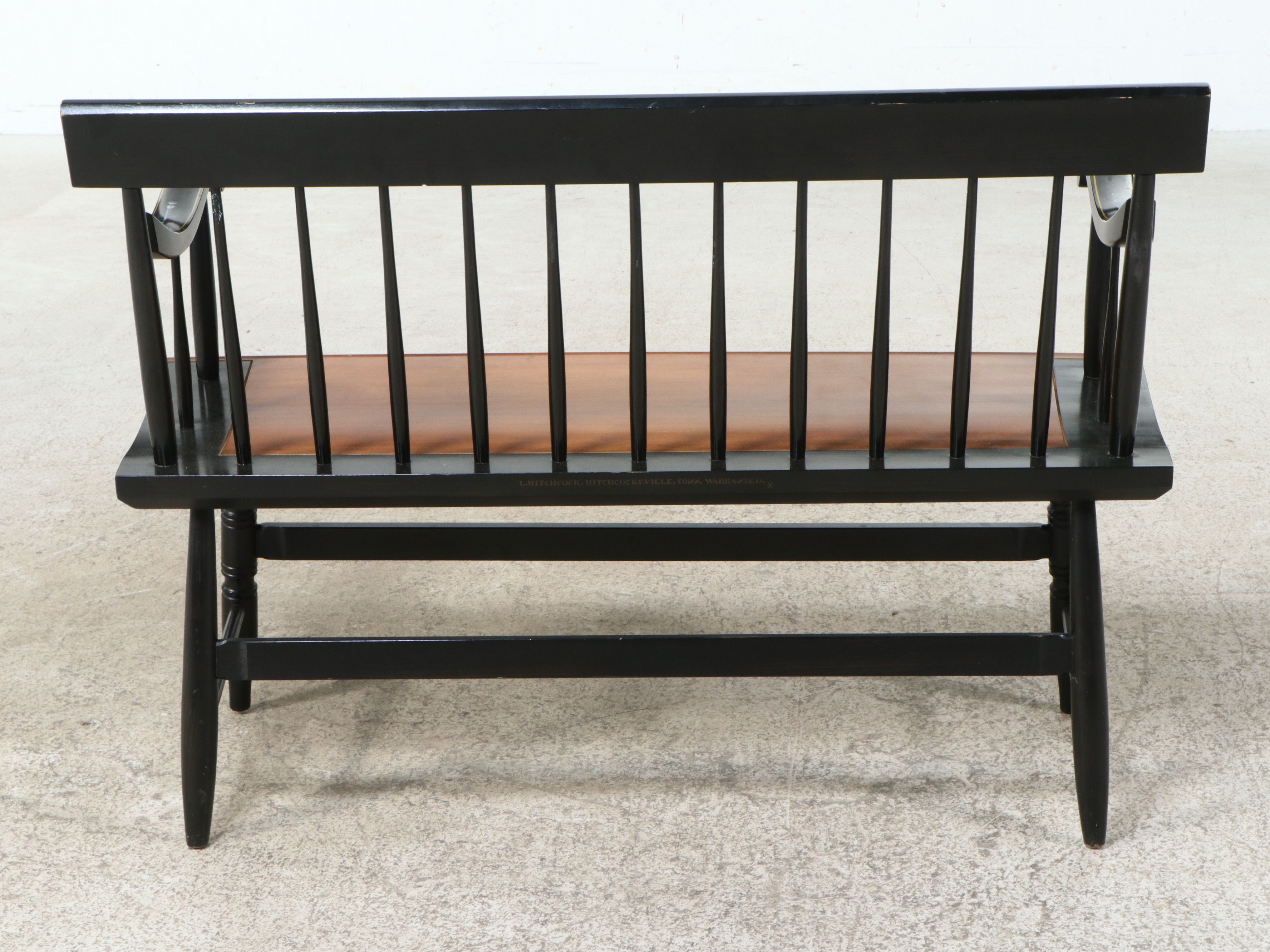 L. Hitchcock Colonial Revival Style Stenciled Bench