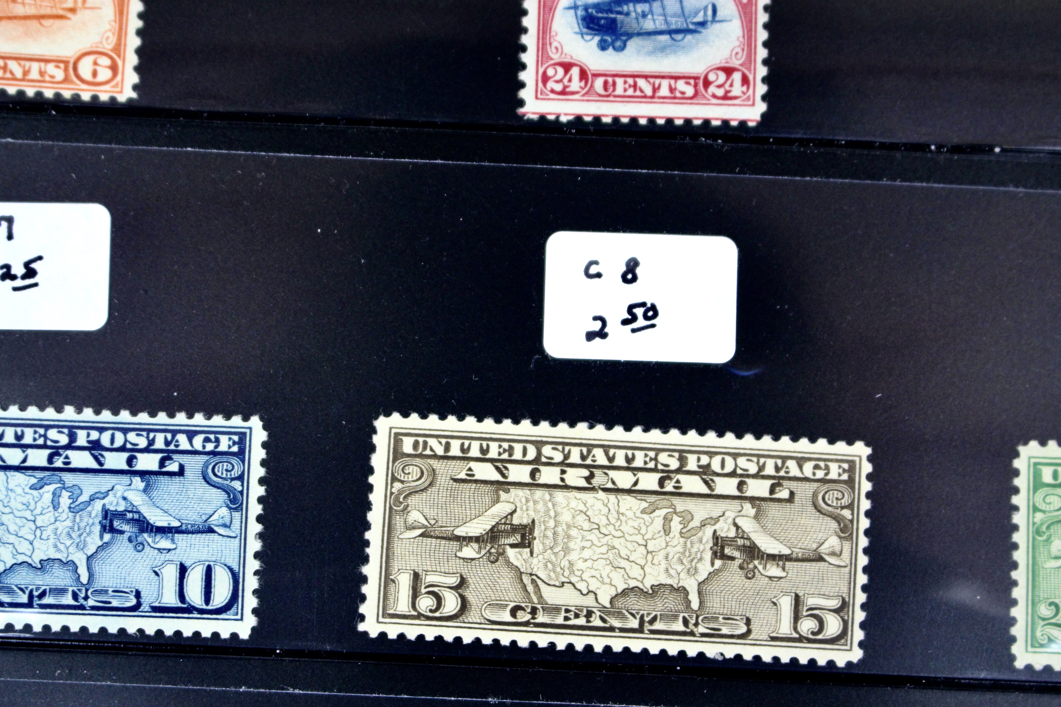 Fifteen Different Early U.S. Airmail Postage Stamps, MH