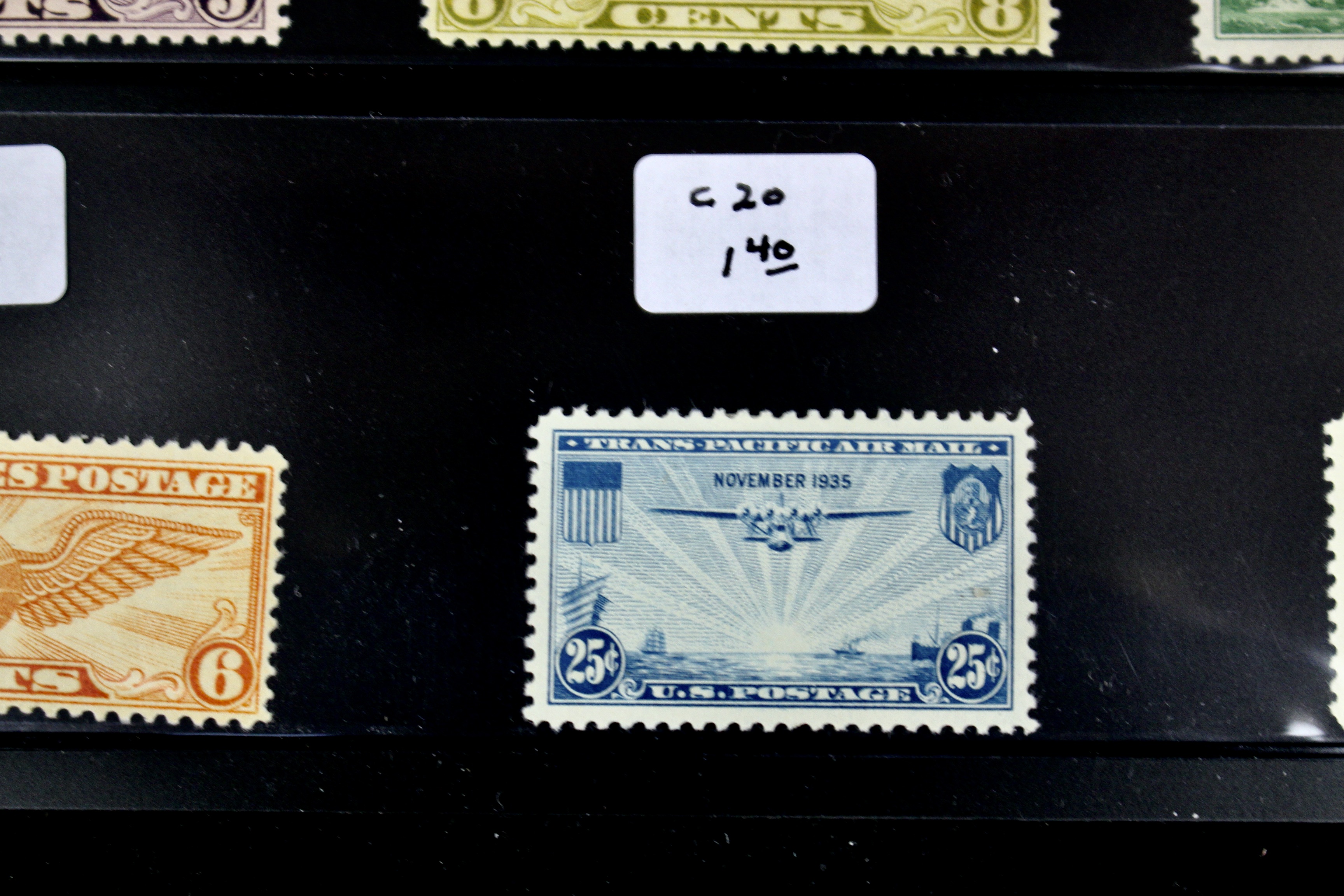 Fifteen Different Early U.S. Airmail Postage Stamps, MH