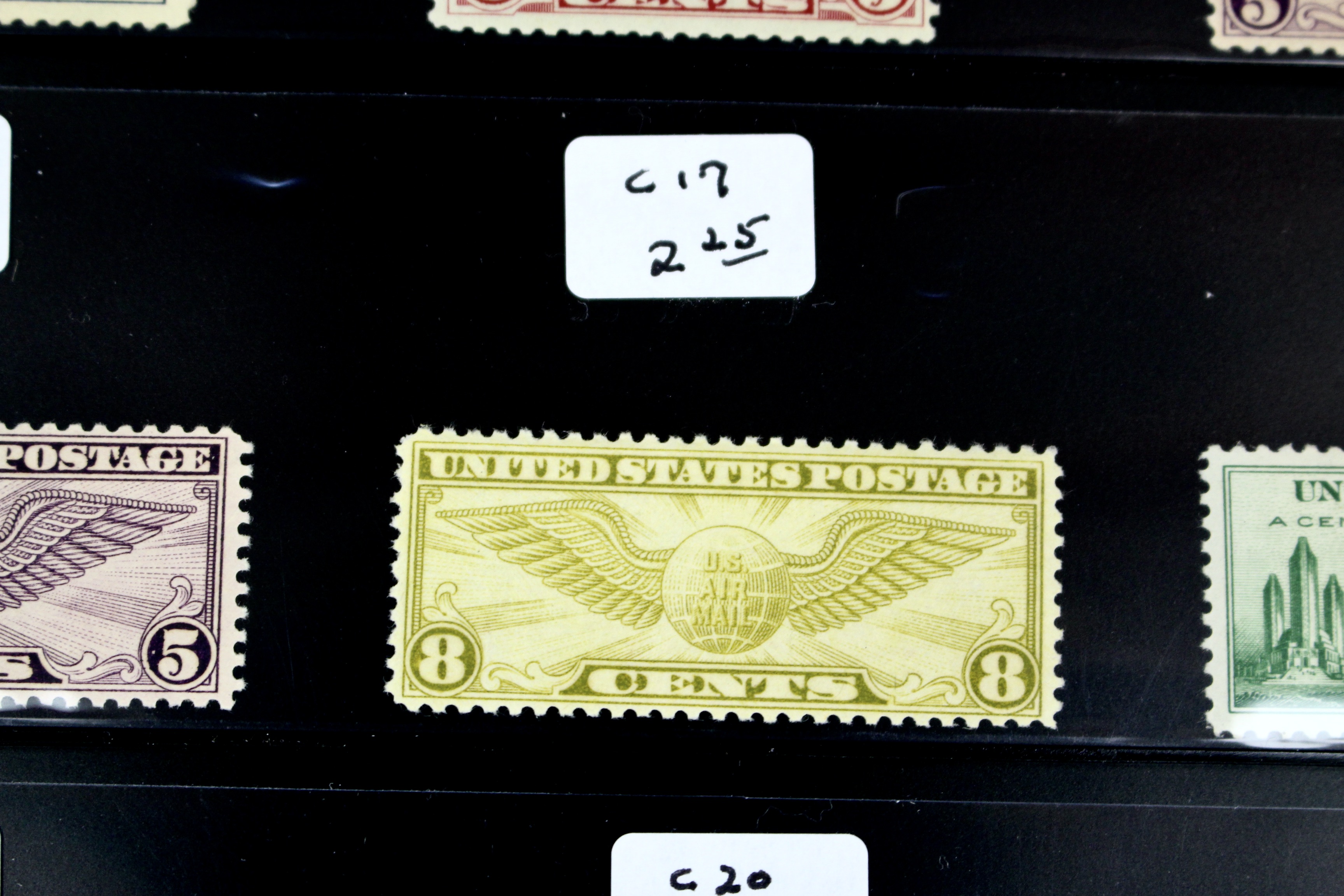 Fifteen Different Early U.S. Airmail Postage Stamps, MH