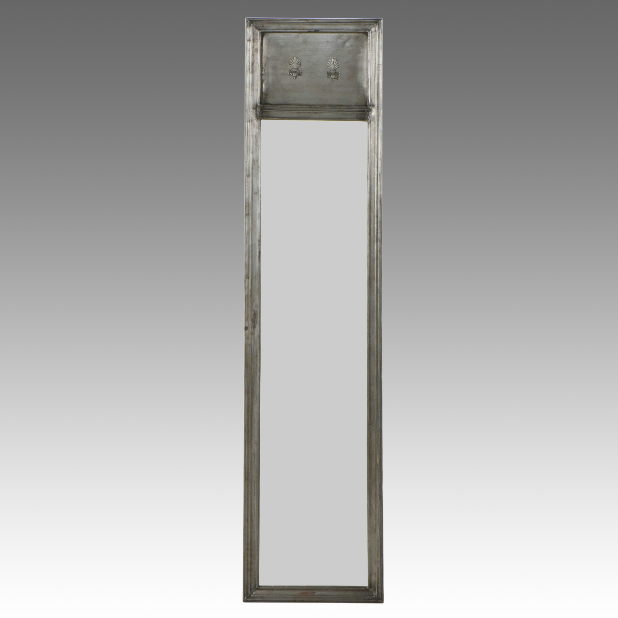 Contemporary Pewter Finish Pier Mirror, 21st Century