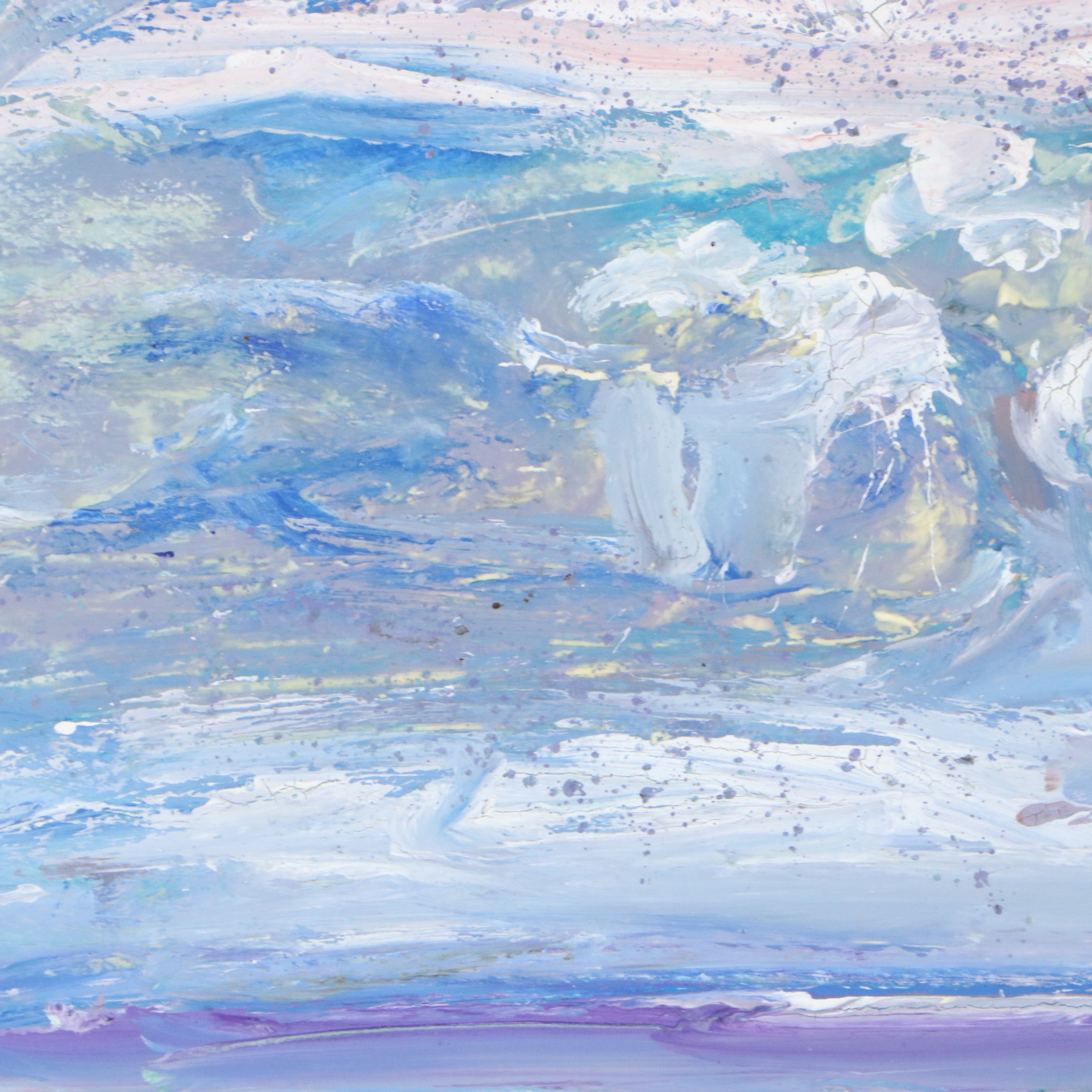 Harry Hilson Oil and Watercolor Painting "Shore Wash," Mid to Late 20th Century